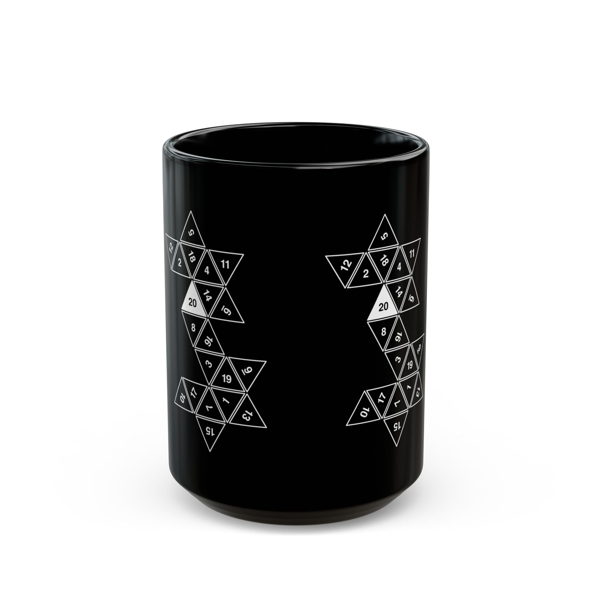 20 Sided Roll Playing Die - Black Glossy Mug