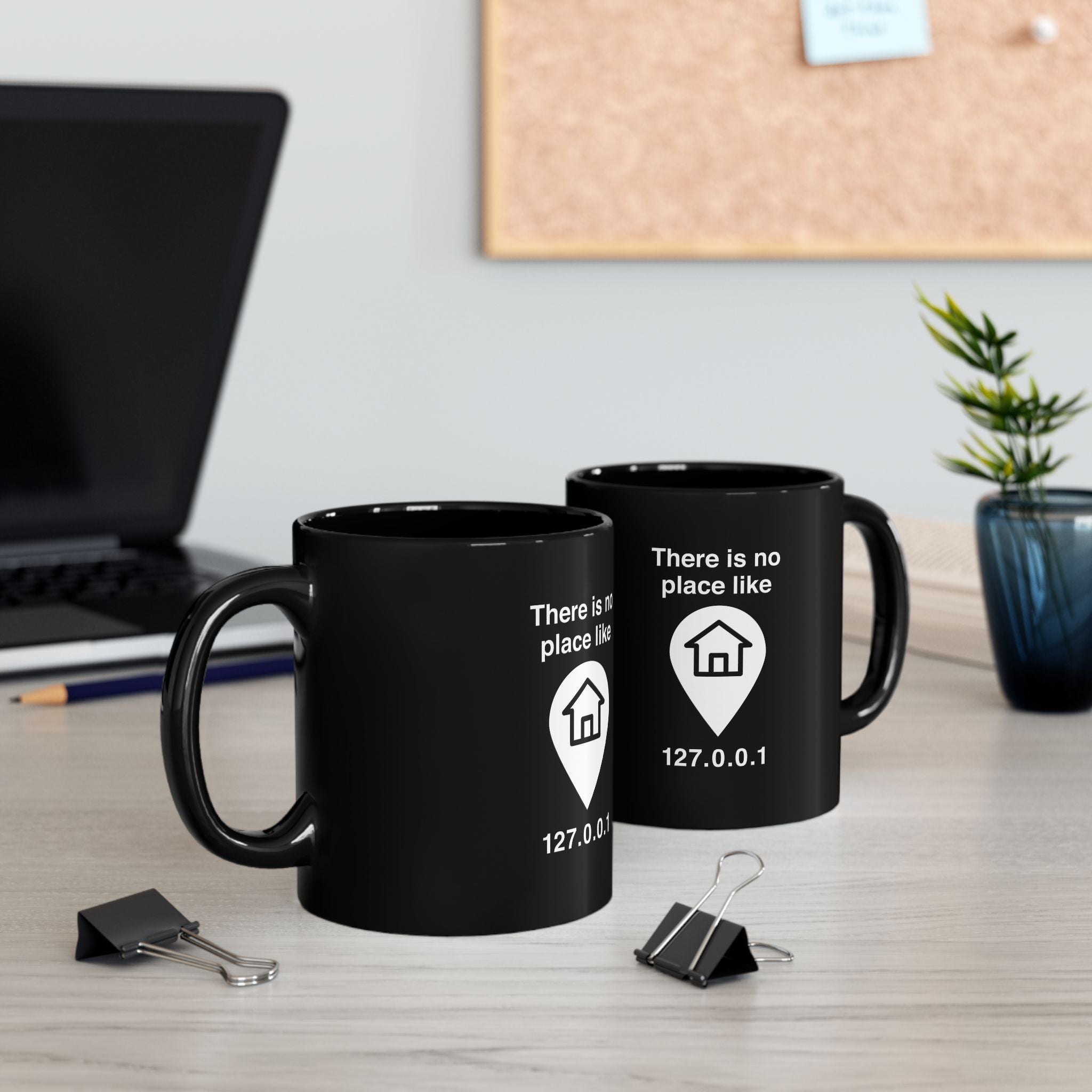 No Place Like Home - Black Glossy Mug