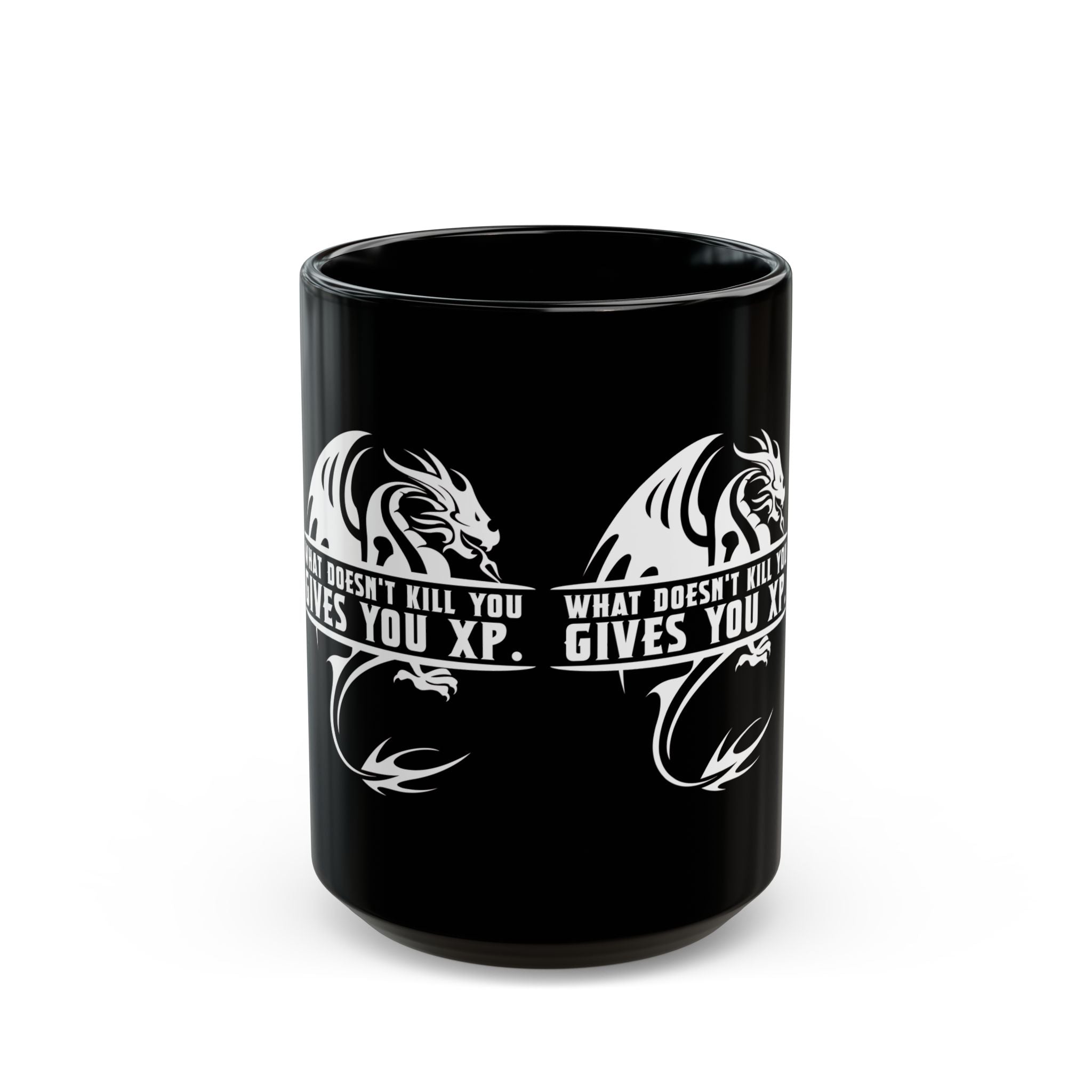 What Doesnt Kill You Gives You XP - Black Glossy Mug