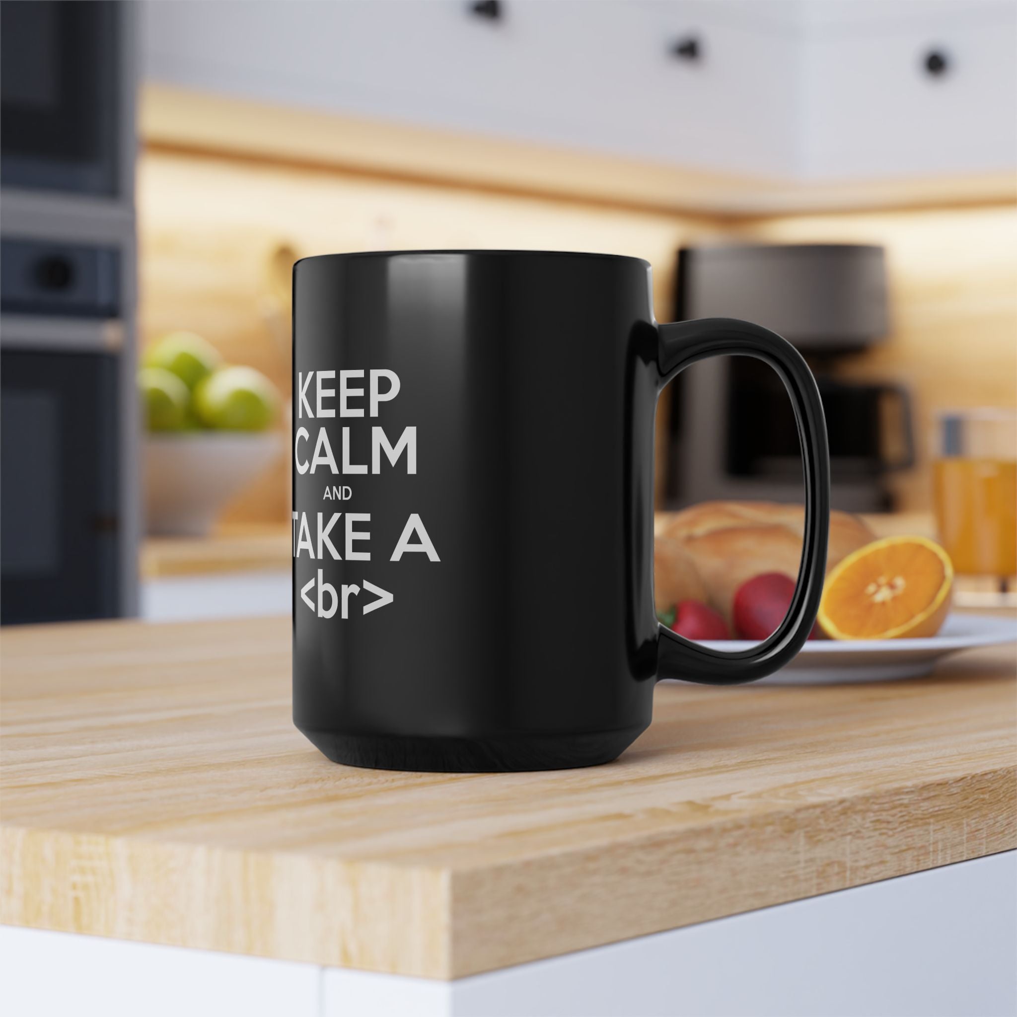 Keep Calm And Take A Break - Black Glossy Mug