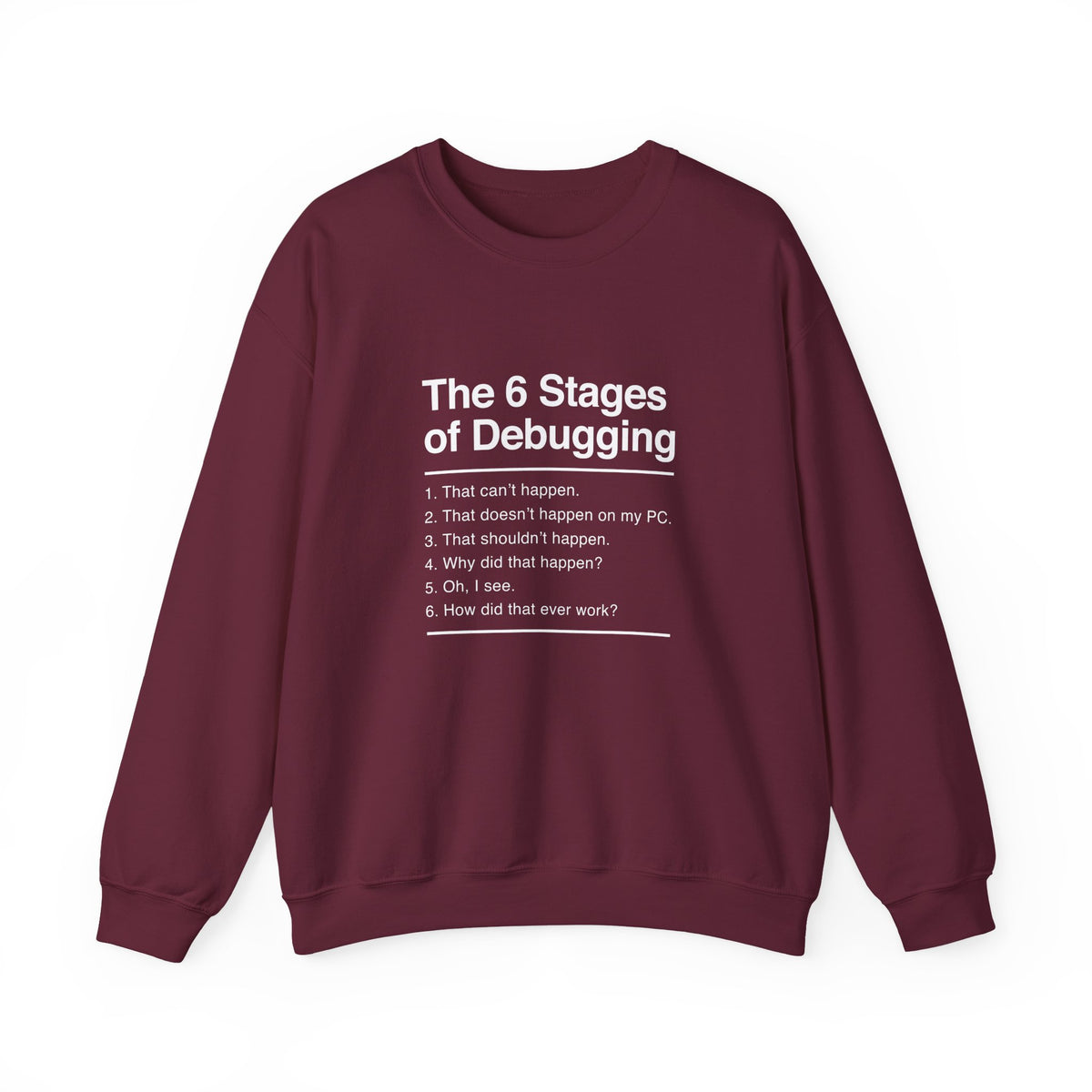 The 6 Stages Of Debugging Sweatshirt