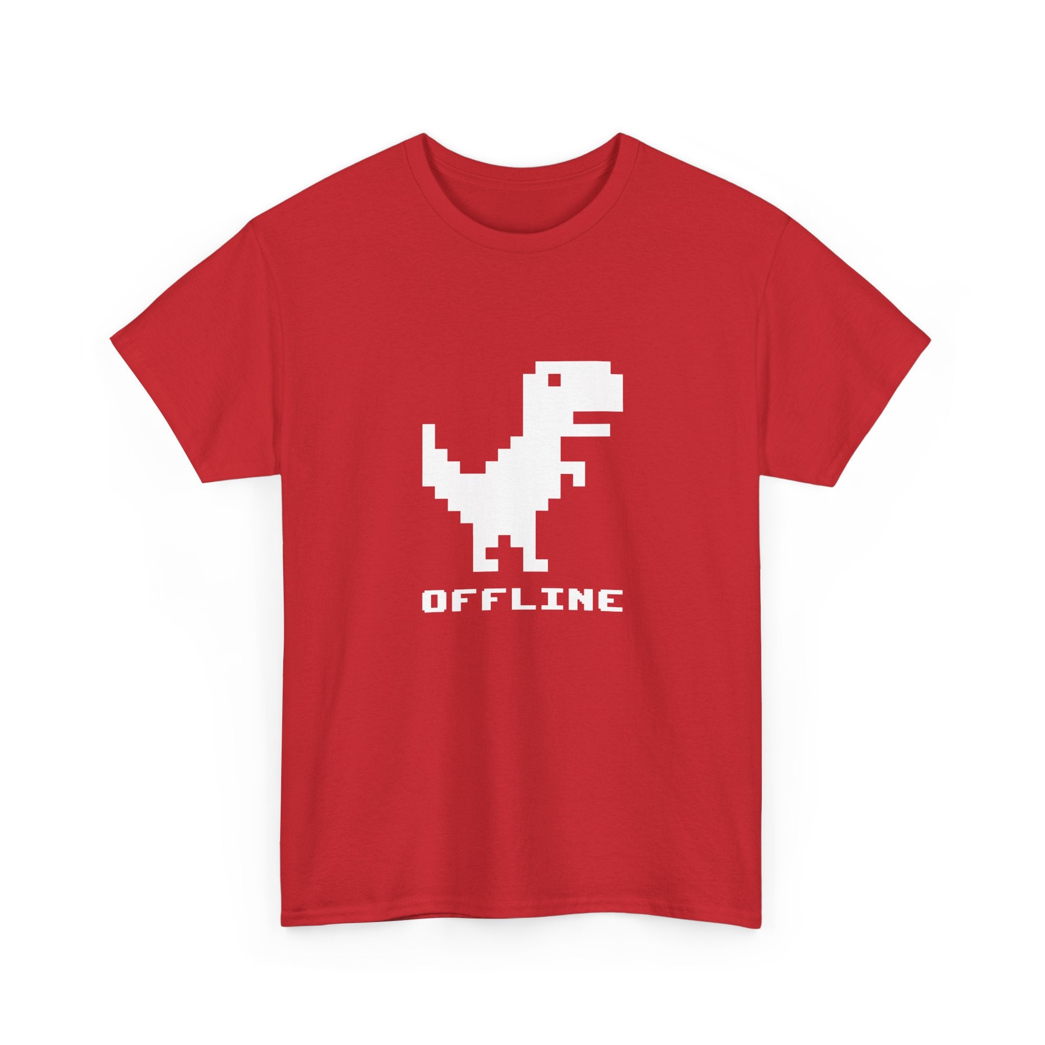 Offline - Pixelated Dinosaur Error Message - Unisex Regular Crewneck T-Shirt
