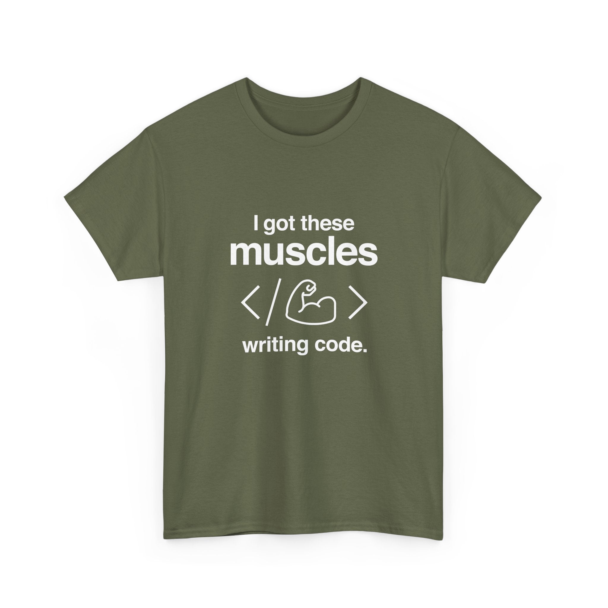I Got These Muscles Writing Code - Coder Shirt - Unisex Regular Crewneck T-Shirt