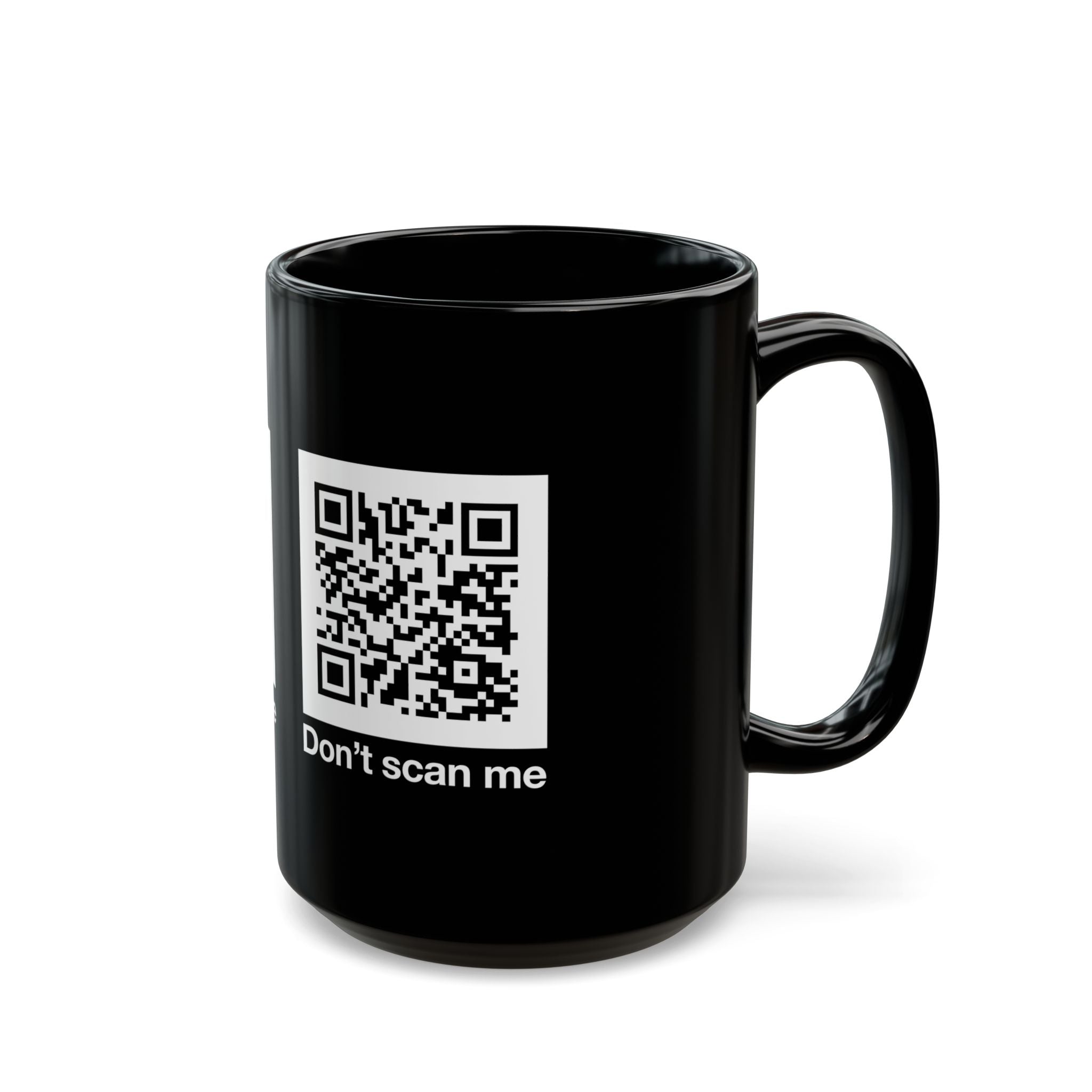Qr Code Prank - Rick Astley - Dont Scan Me - Black Glossy Mug