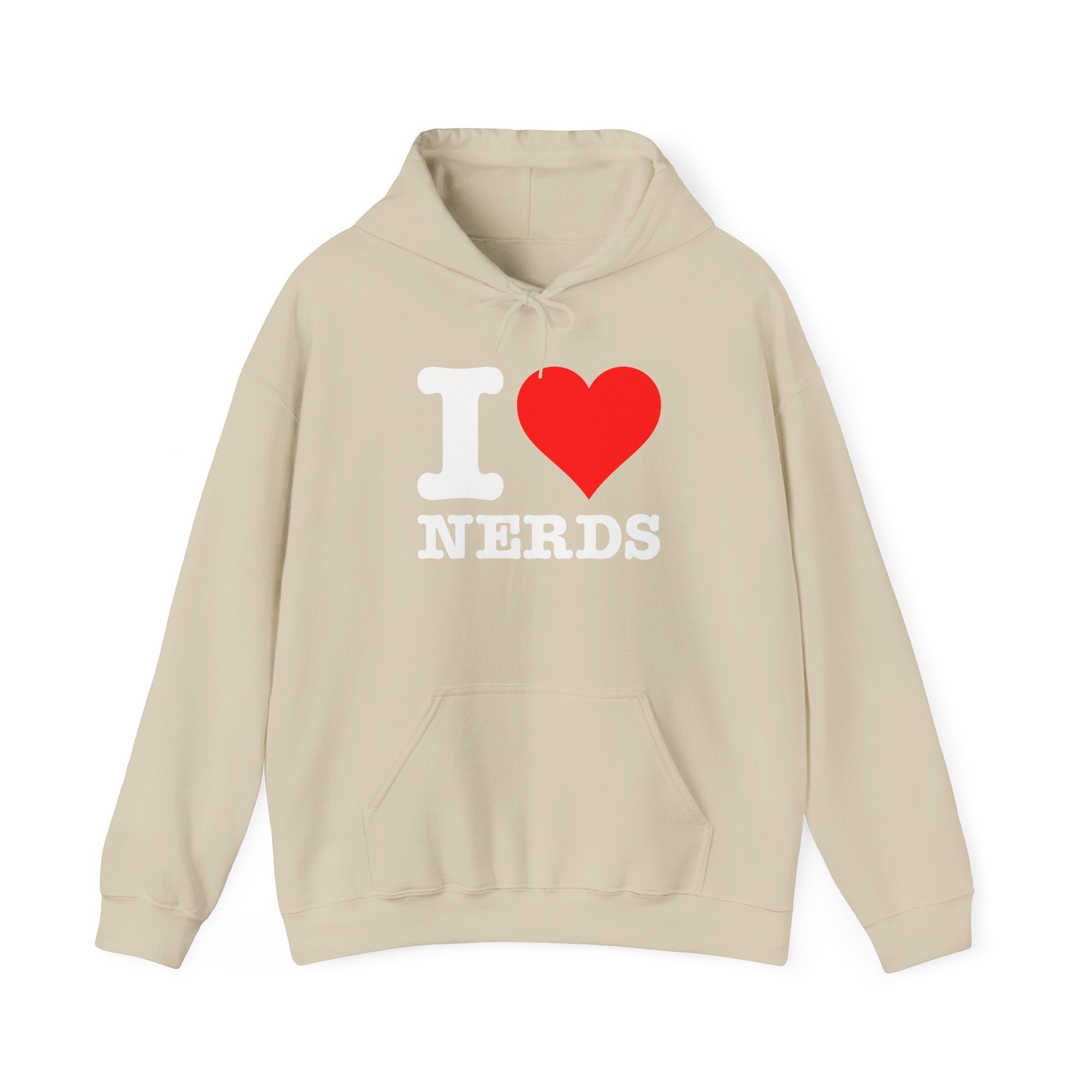 I Love Nerds Funny Cute I Heart Nerds - Unisex Hooded Sweatshirt