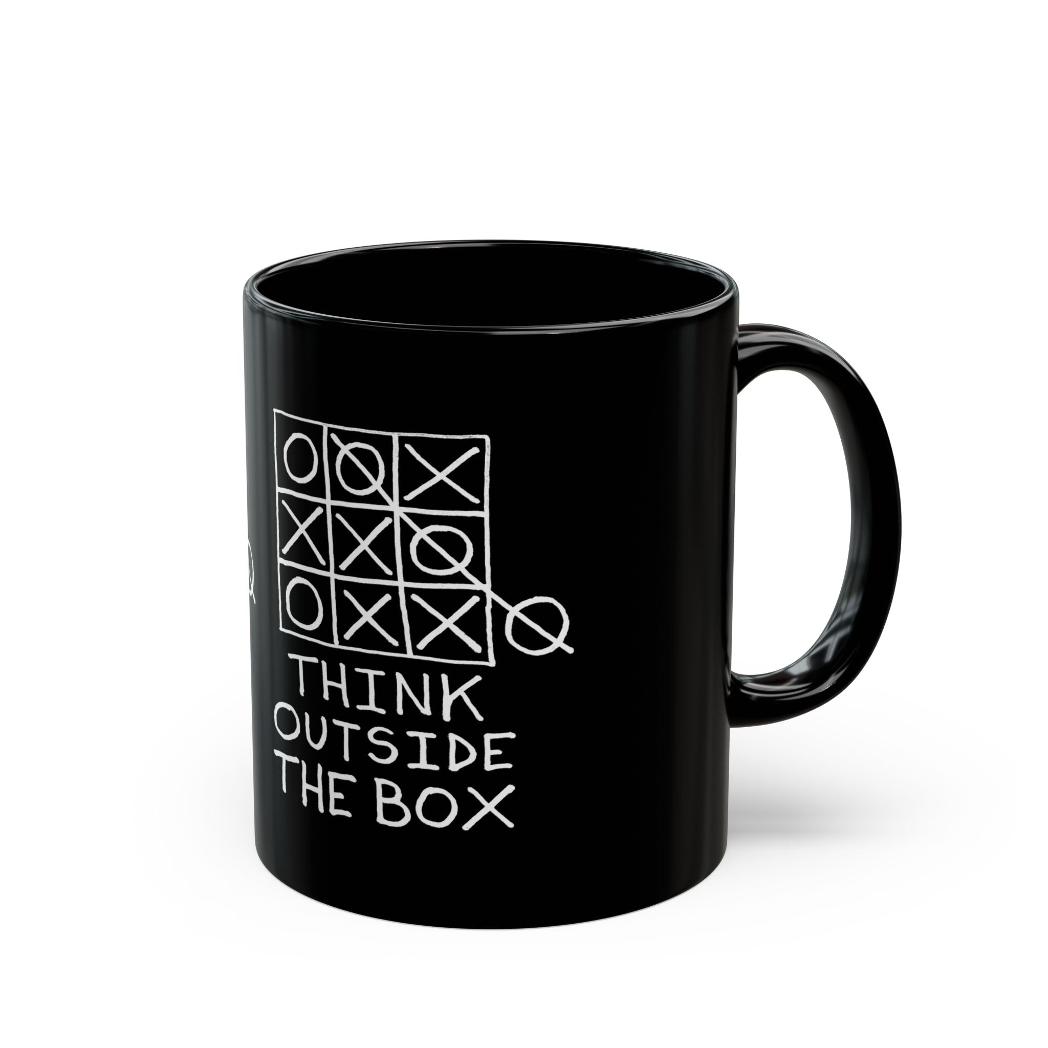 Think Outside The Box - Black Glossy Mug