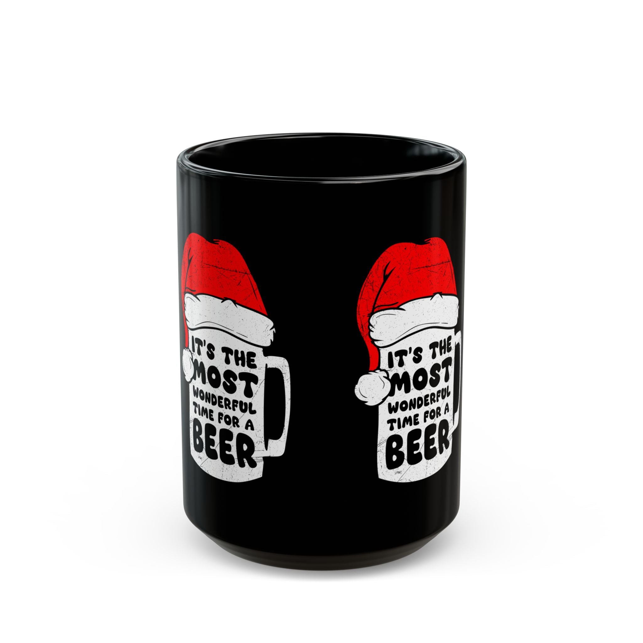 It’s The Most Wonderful Time For A Beer Christmas Black Glossy Mug