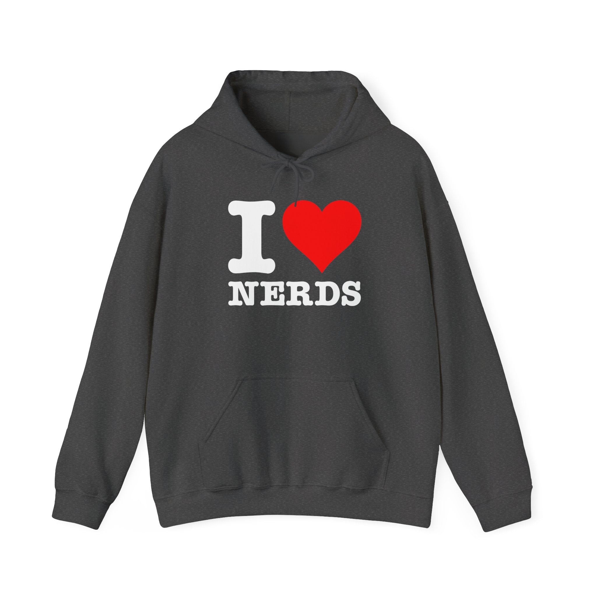 I Love Nerds Funny Cute I Heart Nerds - Unisex Hooded Sweatshirt