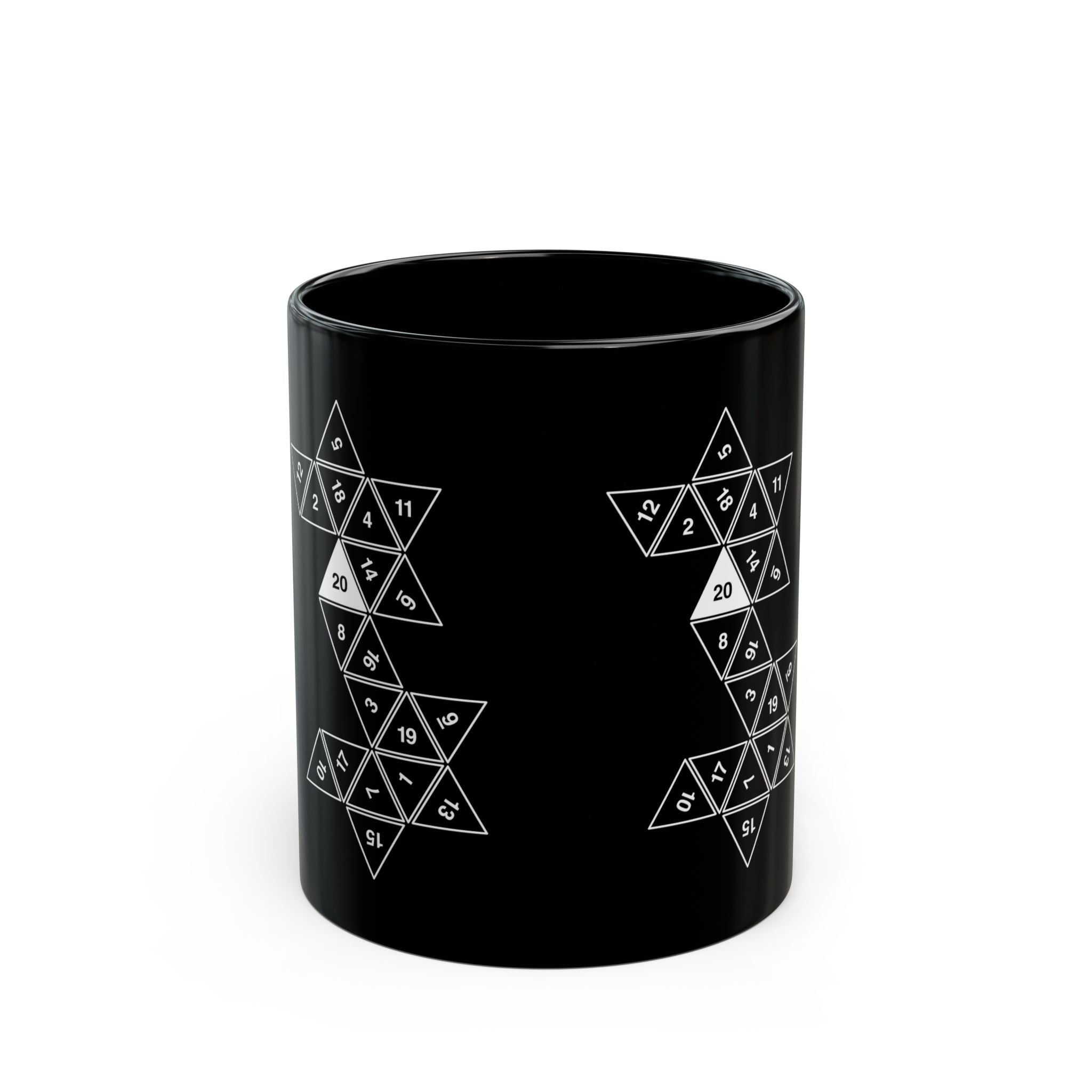 20 Sided Roll Playing Die - Black Glossy Mug