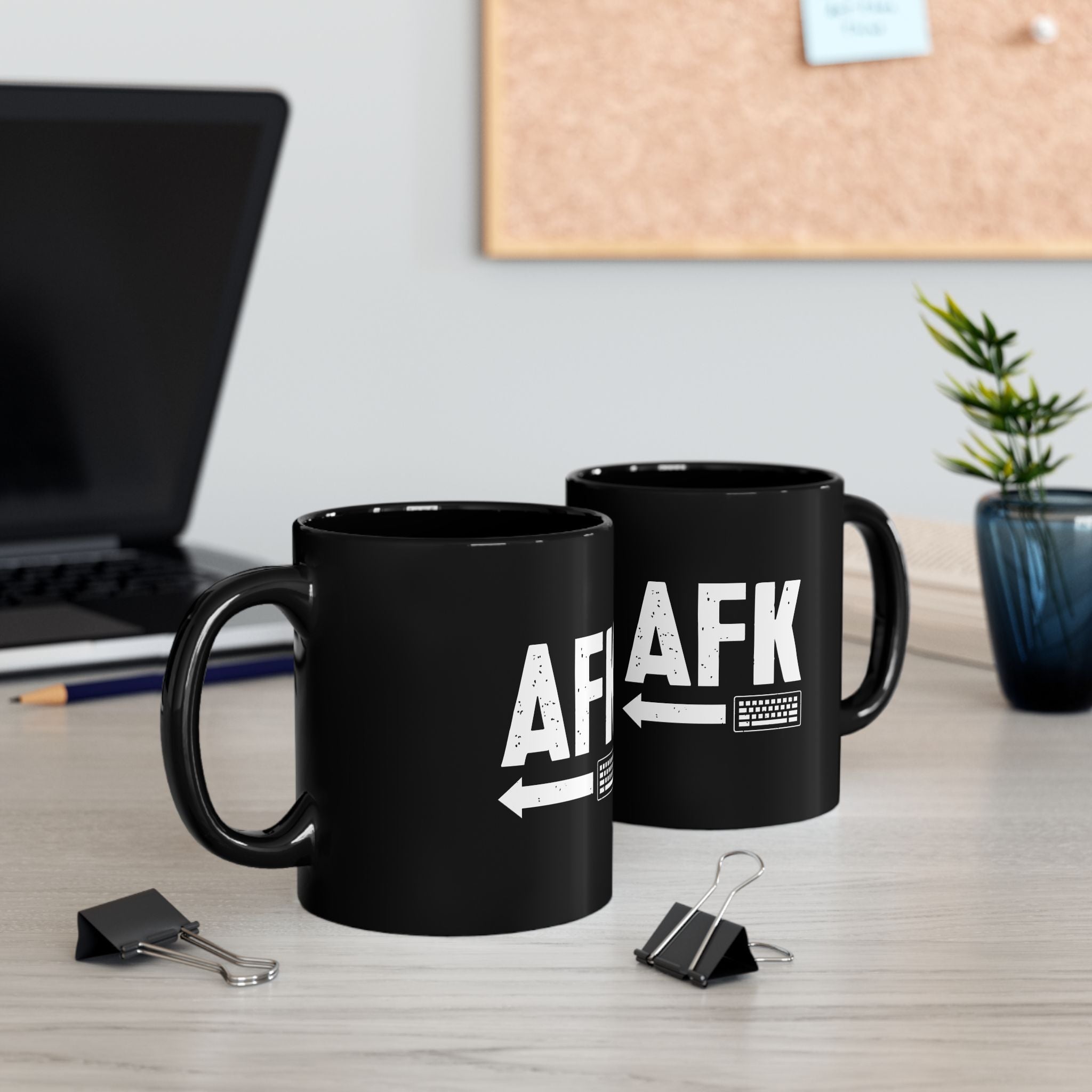 AFK Away From Keyboard - Black Glossy Mug