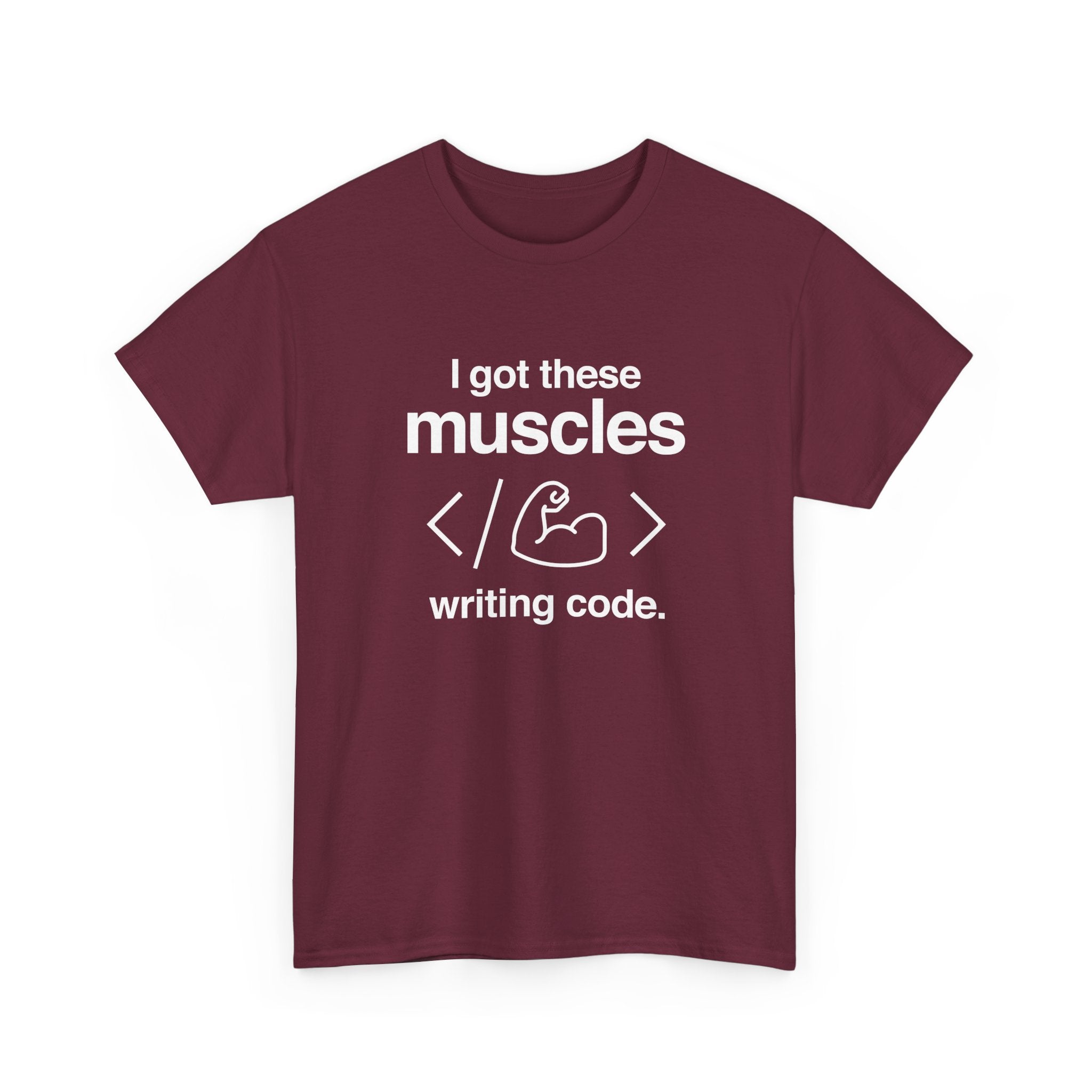 I Got These Muscles Writing Code - Coder - Regular Unisex Crewneck T-Shirt