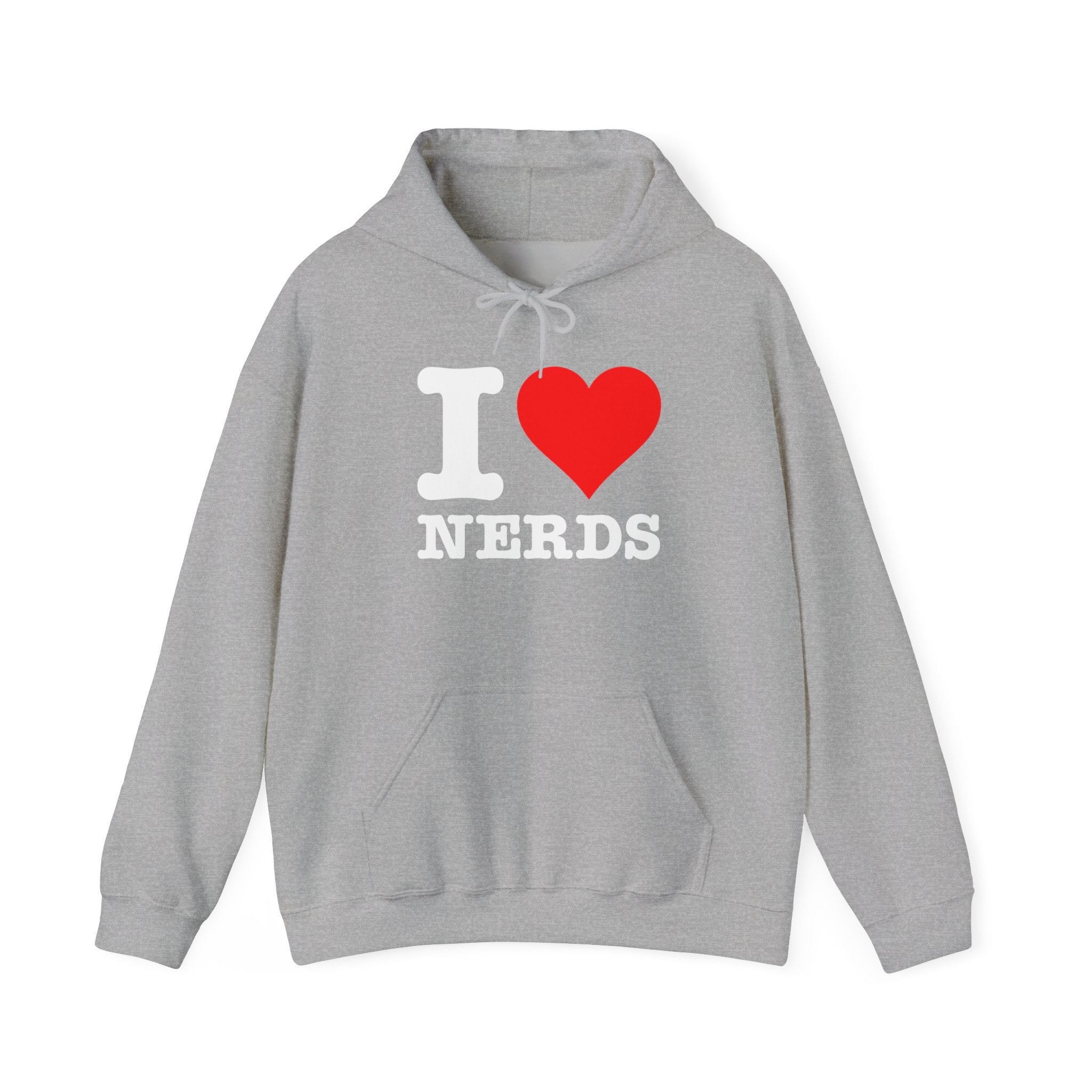 I Love Nerds Funny Cute I Heart Nerds - Unisex Hooded Sweatshirt