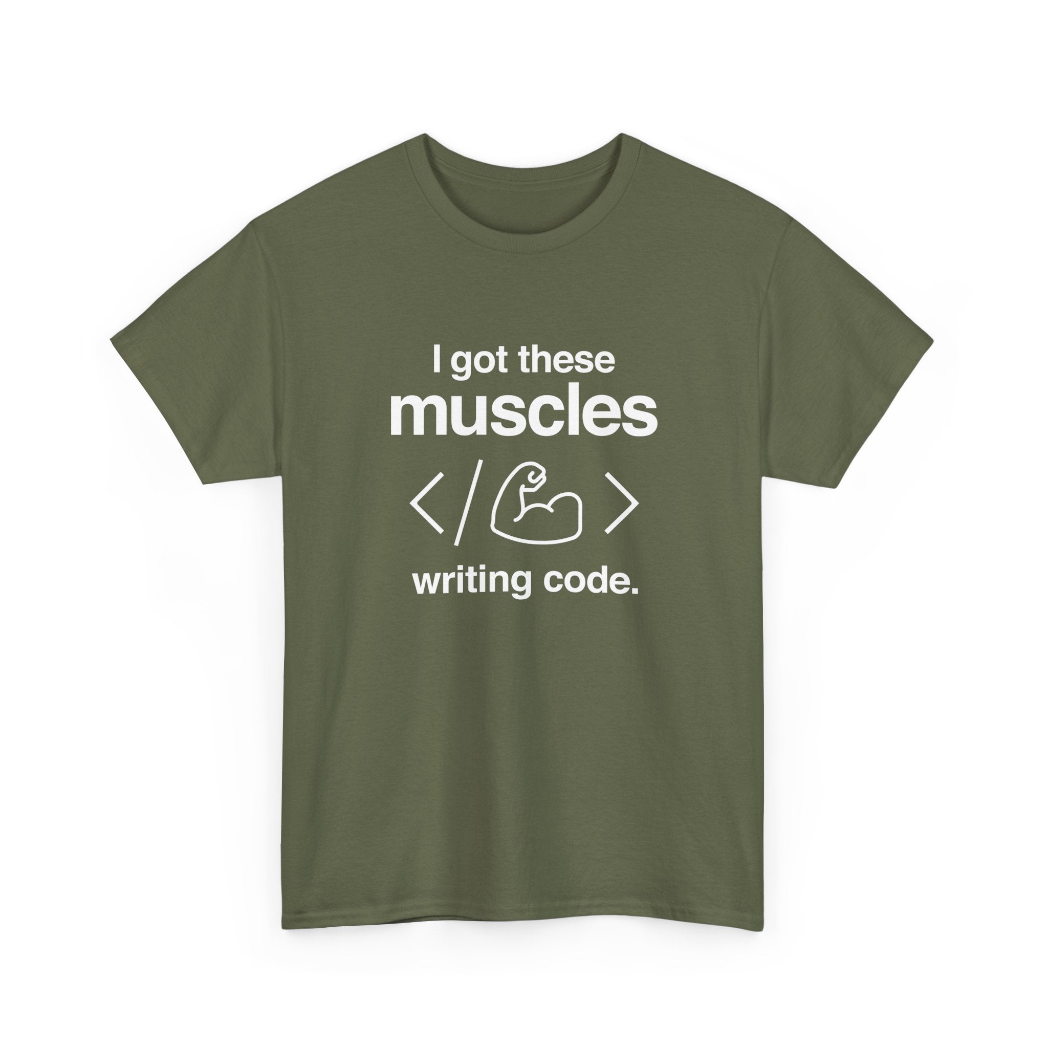 I Got These Muscles Writing Code - Coder - Regular Unisex Crewneck T-Shirt