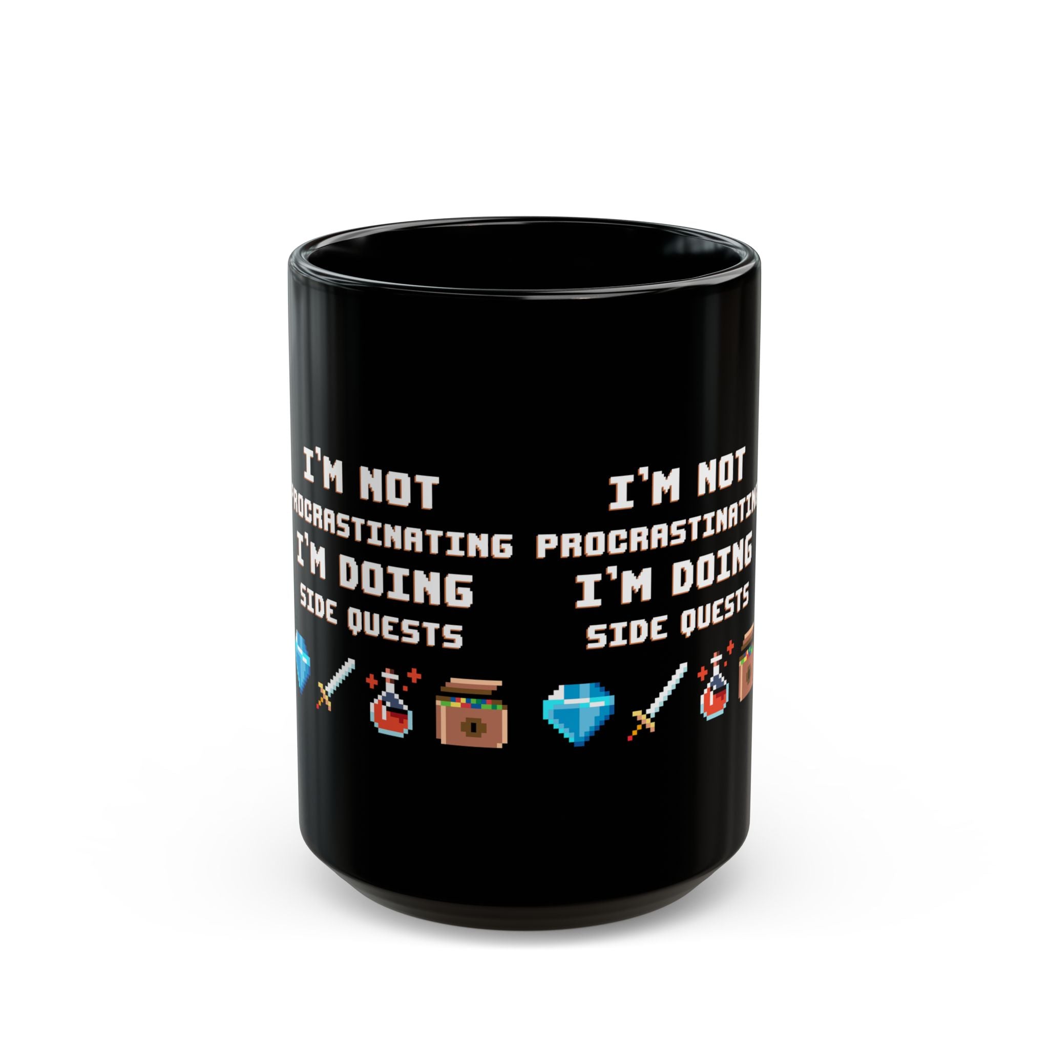 I'm Not Procrastinating I'm Doing Side Quests - Black Glossy Mug