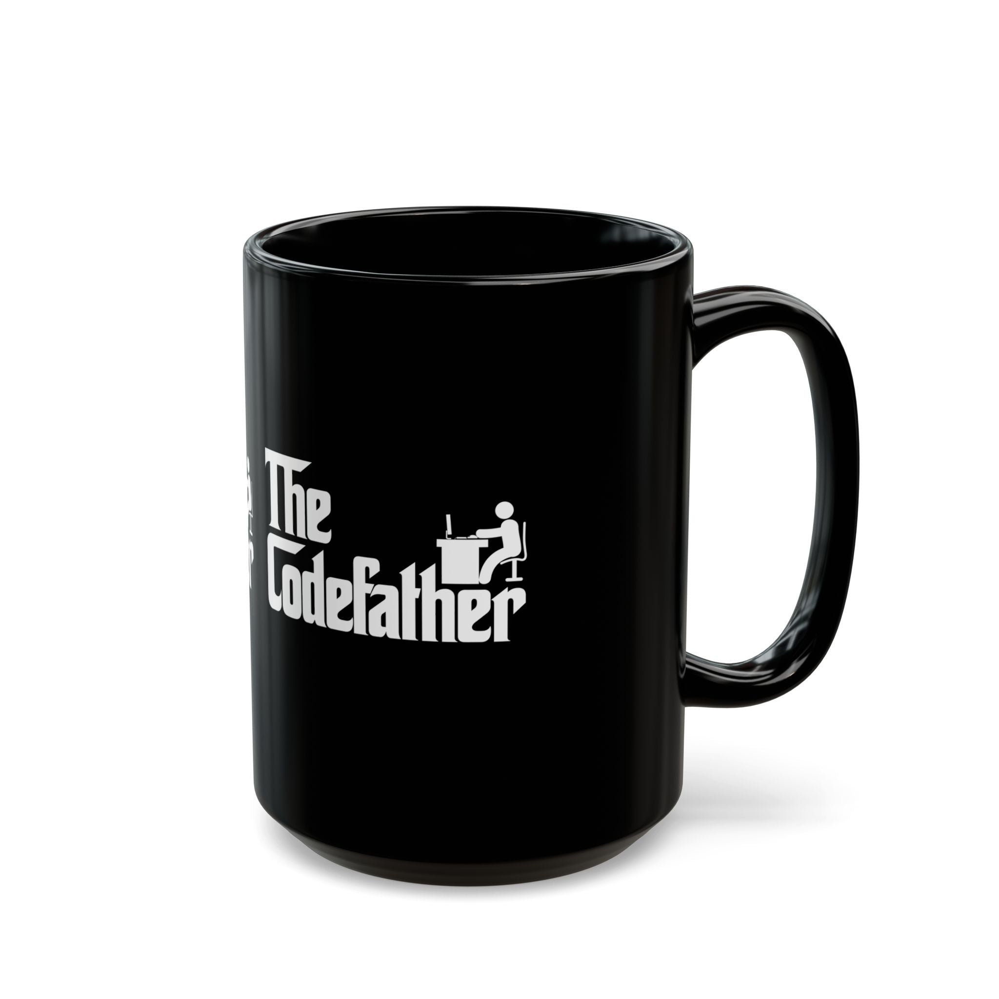 The Code Father - Programmer Coder Dad - Black Glossy Mug