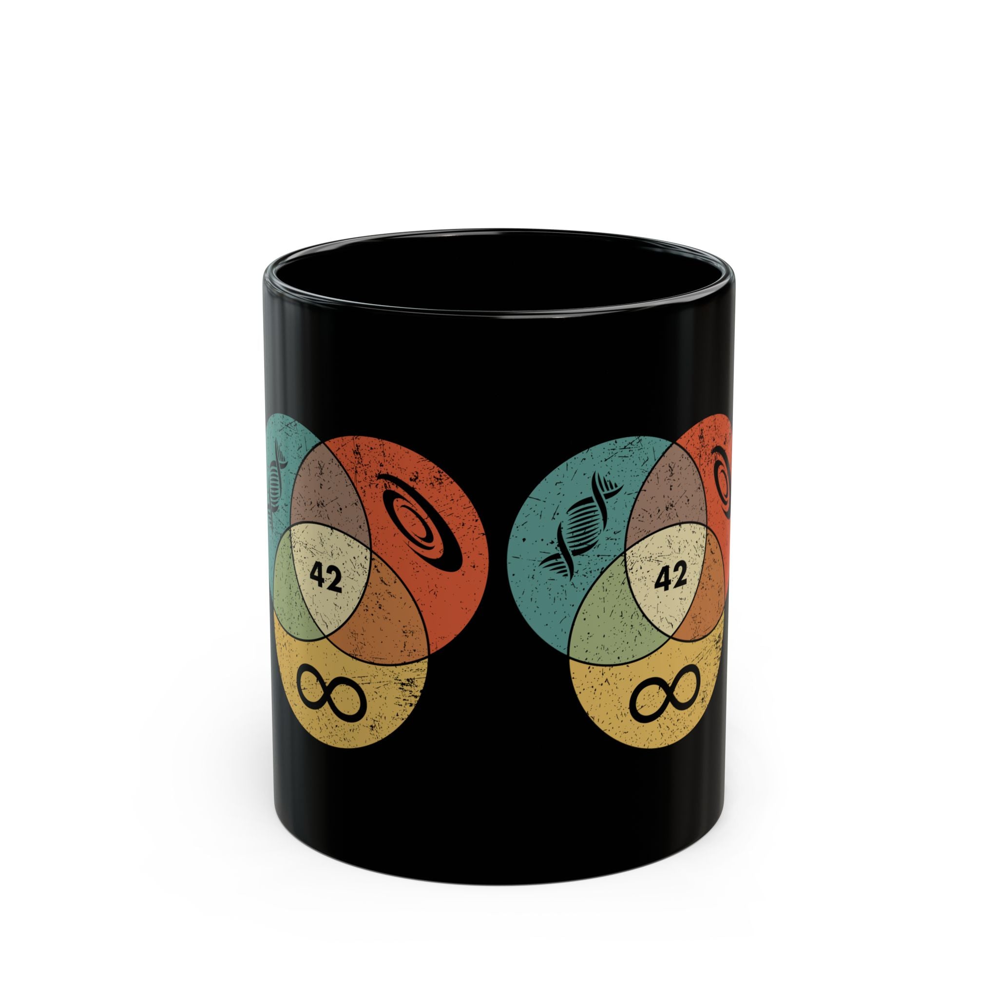 42 Answer To Life The Universe And Everything - Color Version - Black Glossy Mug