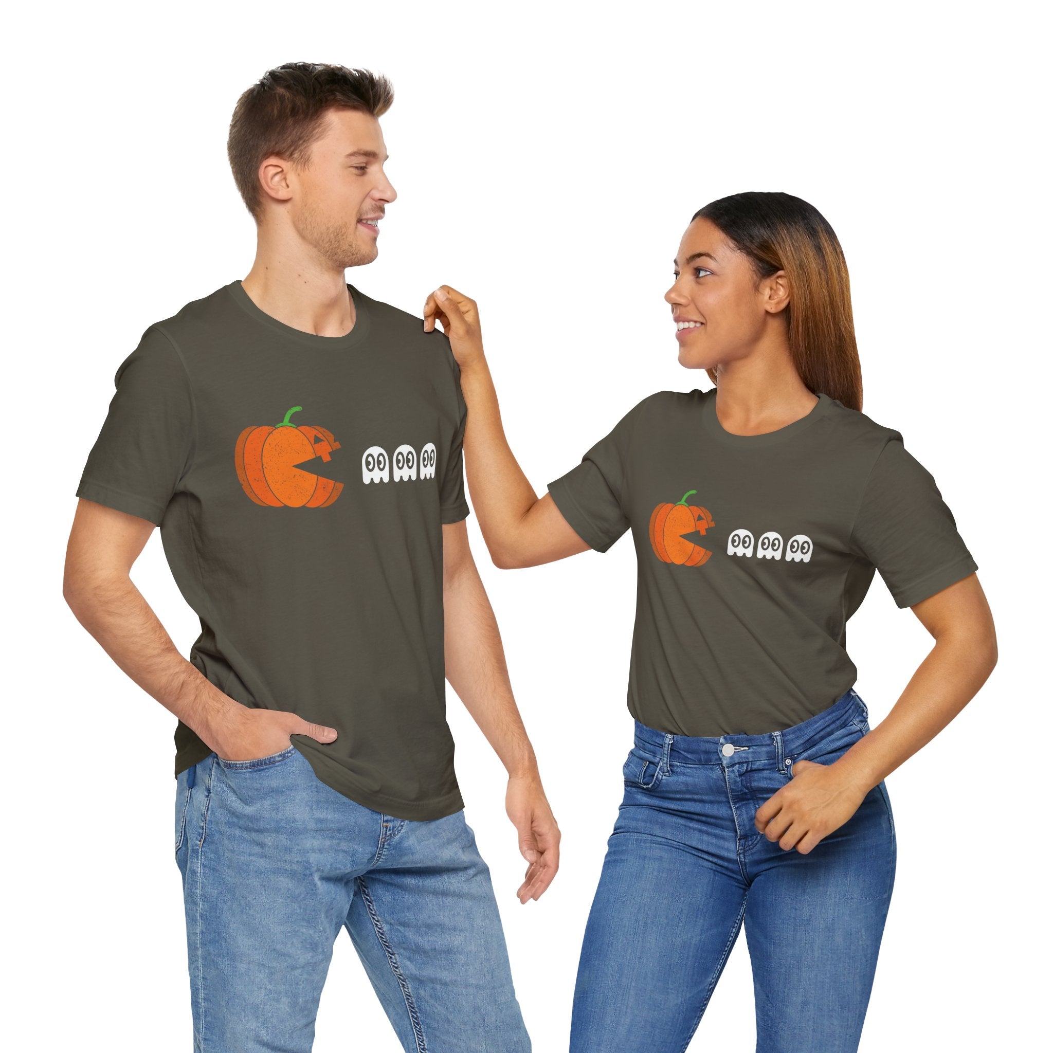 Halloween Retro Gamer - Premium Unisex Crewneck T-Shirt