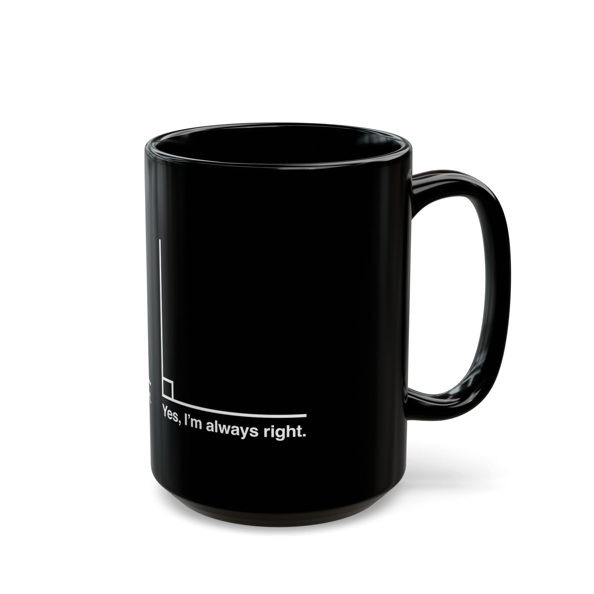 Yes I’m Always Right - Black Glossy Mug