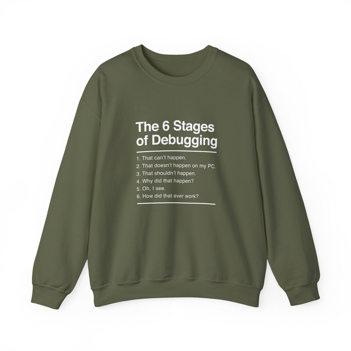 The 6 Stages Of Debugging Sweatshirt
