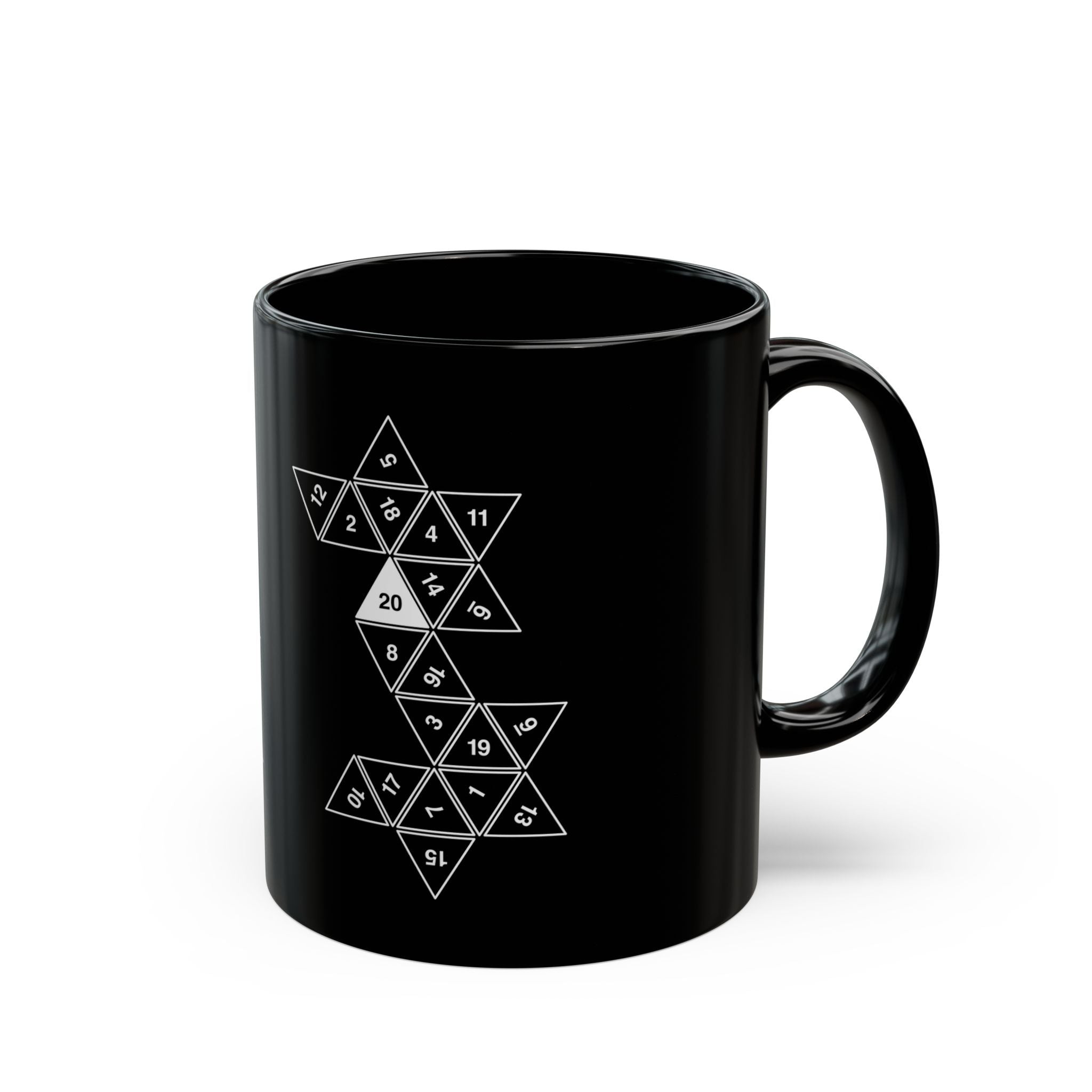 20 Sided Roll Playing Die - Black Glossy Mug