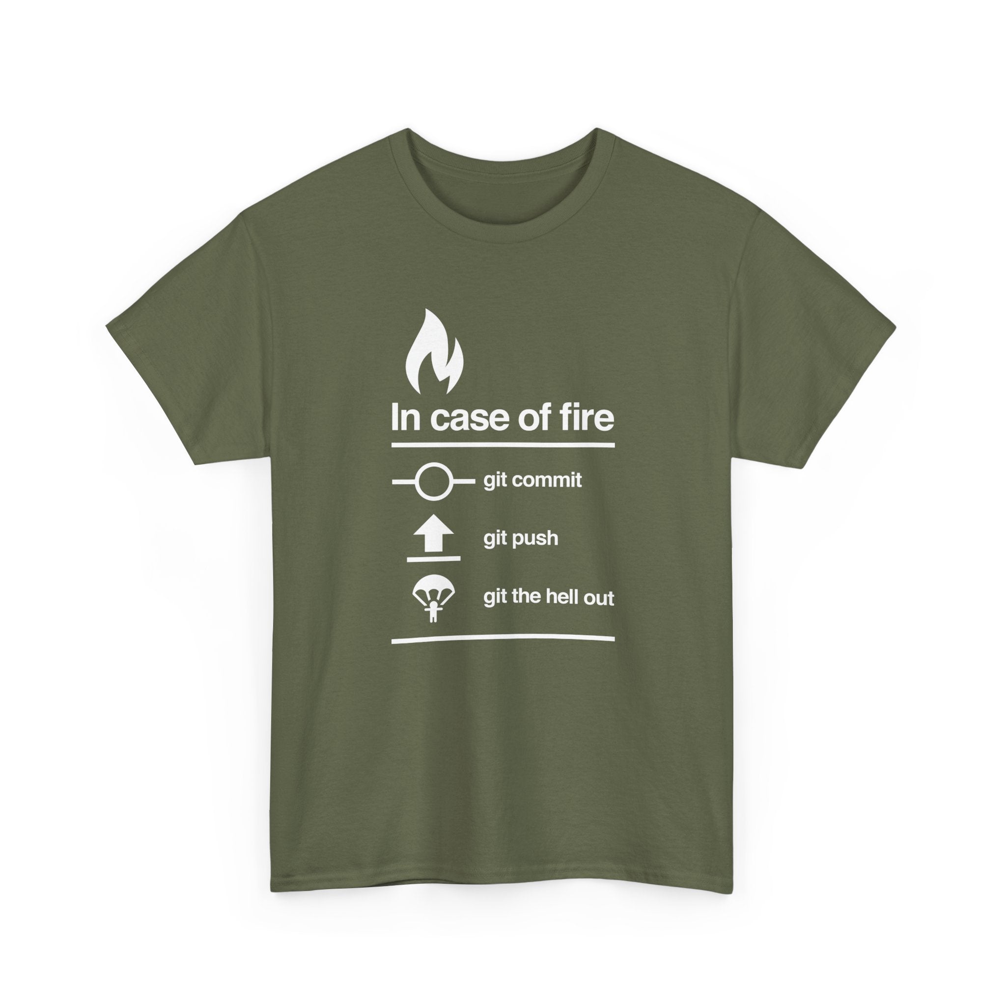 In Case Of Fire Git Commit - Regular Unisex Crewneck T-Shirt
