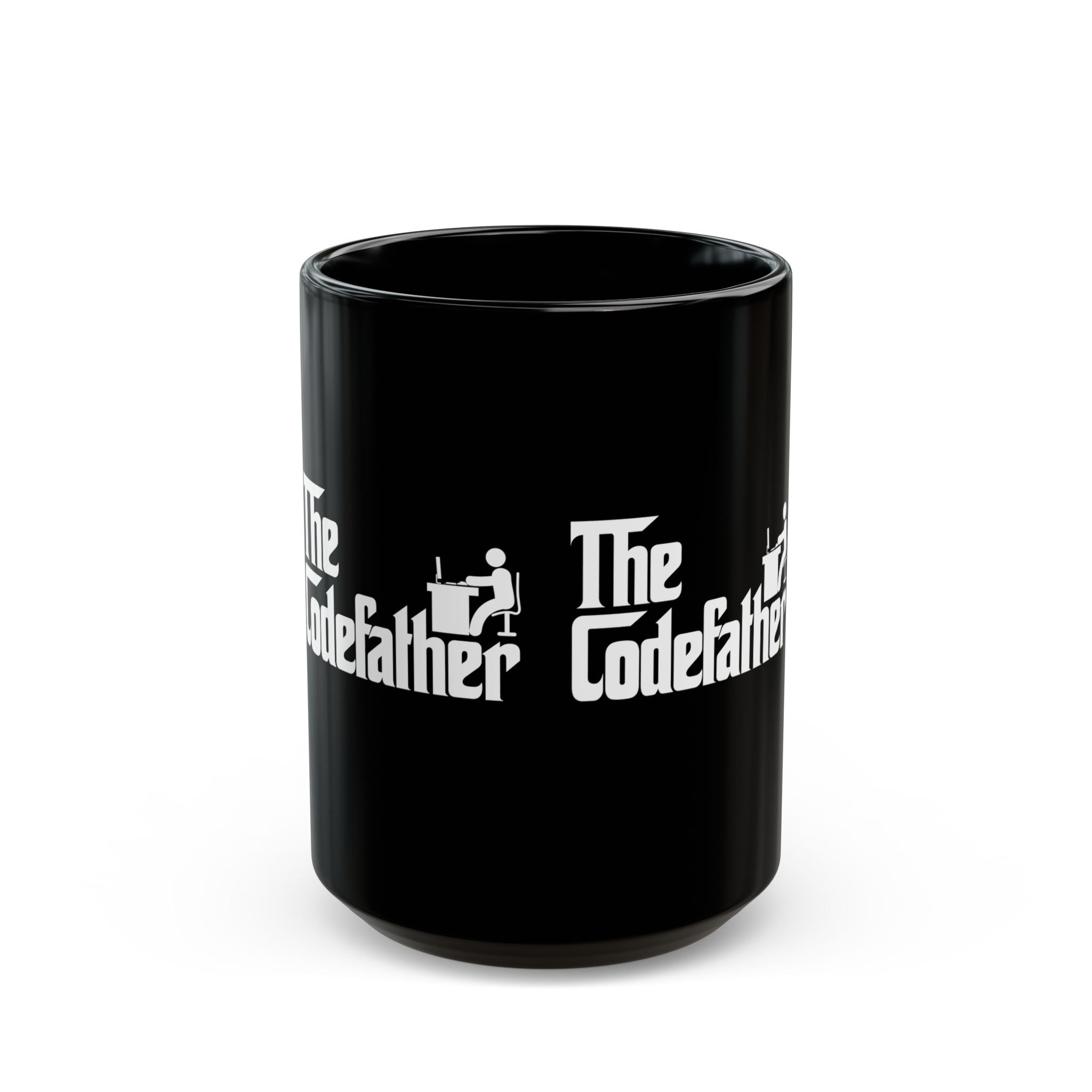 The Code Father - Programmer Coder Dad - Black Glossy Mug