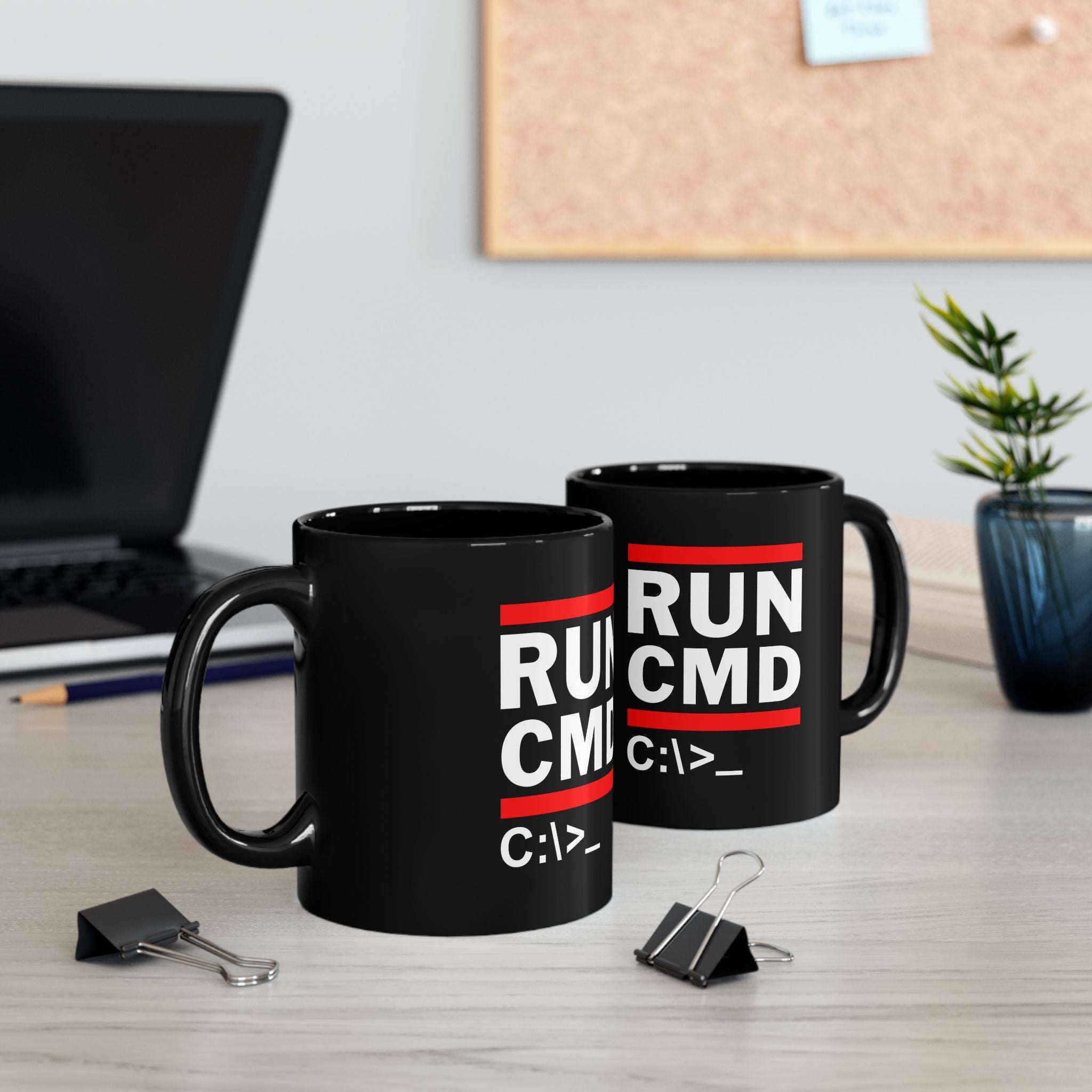 Run Cmd C - Black Glossy Mug