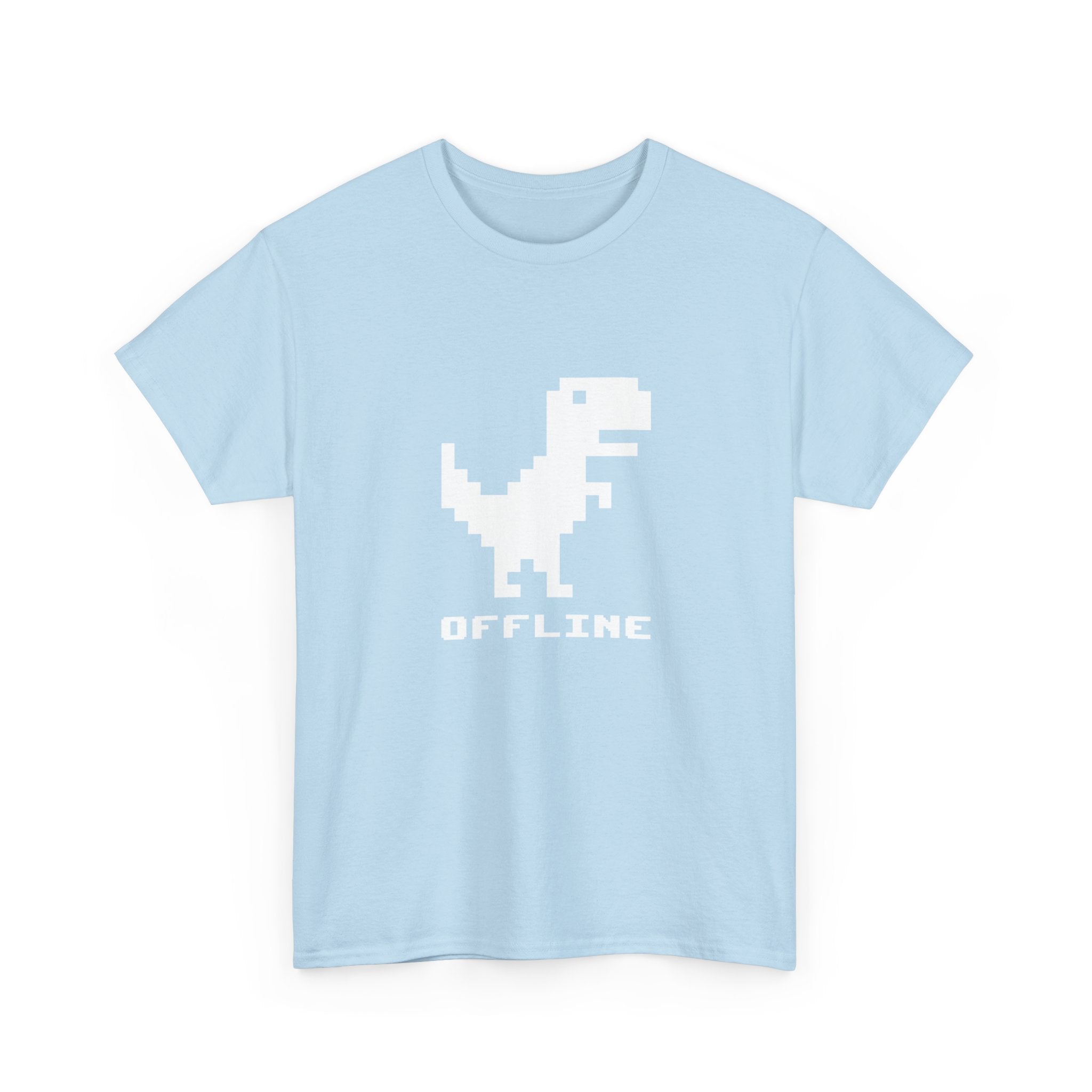 Offline - Pixelated Dinosaur Error Message - Unisex Regular Crewneck T-Shirt