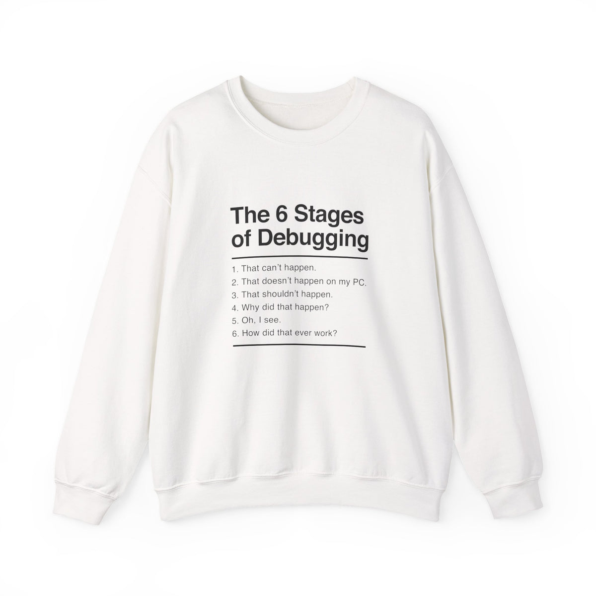 The 6 Stages Of Debugging Sweatshirt