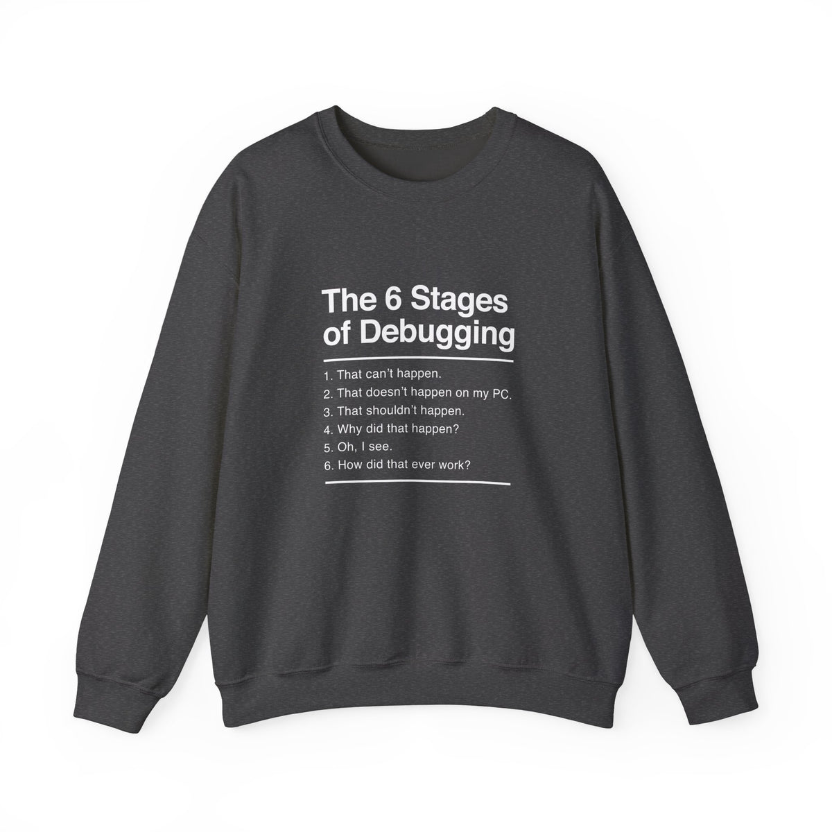 The 6 Stages Of Debugging Sweatshirt