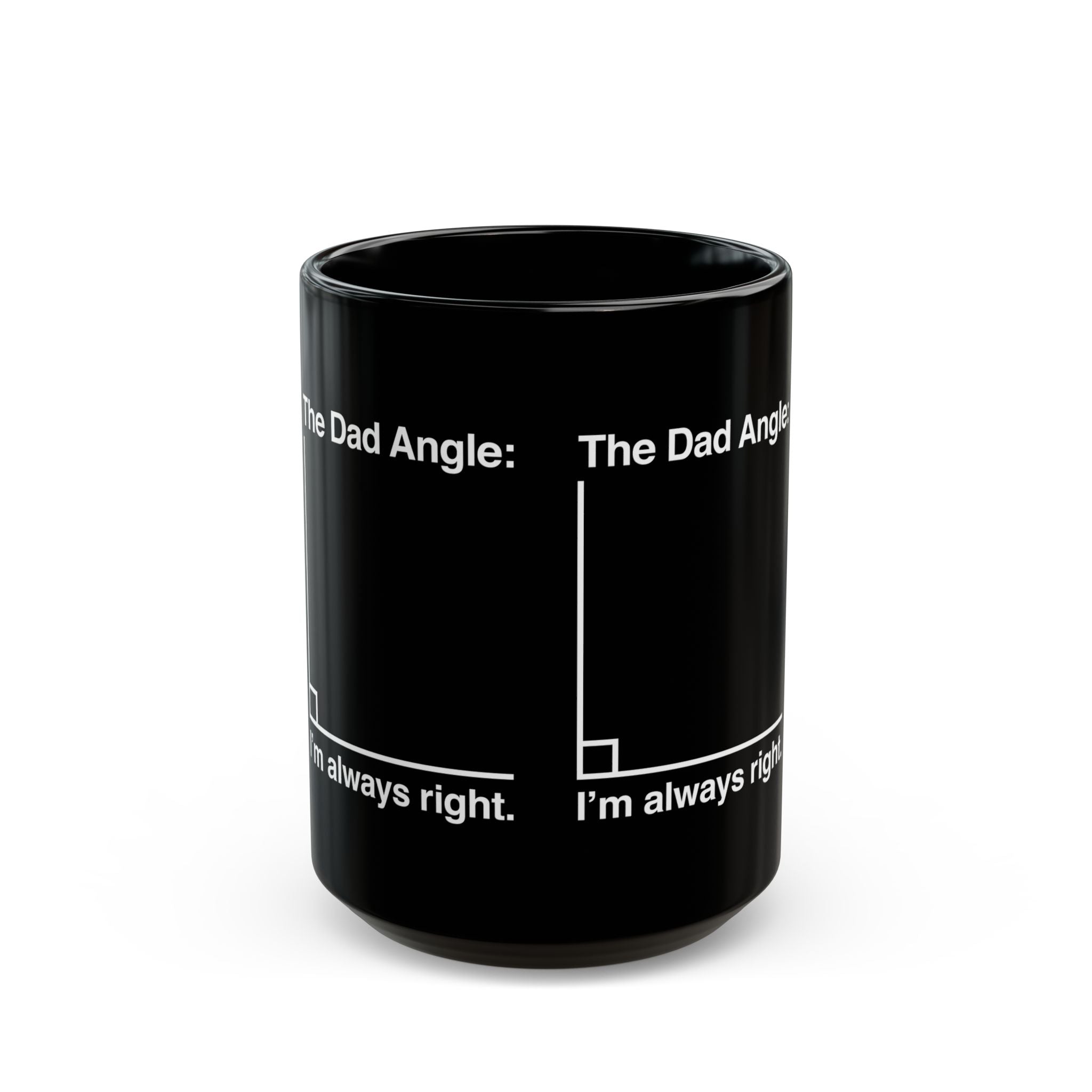 The Dad Angle Math Joke - Black Glossy Mug