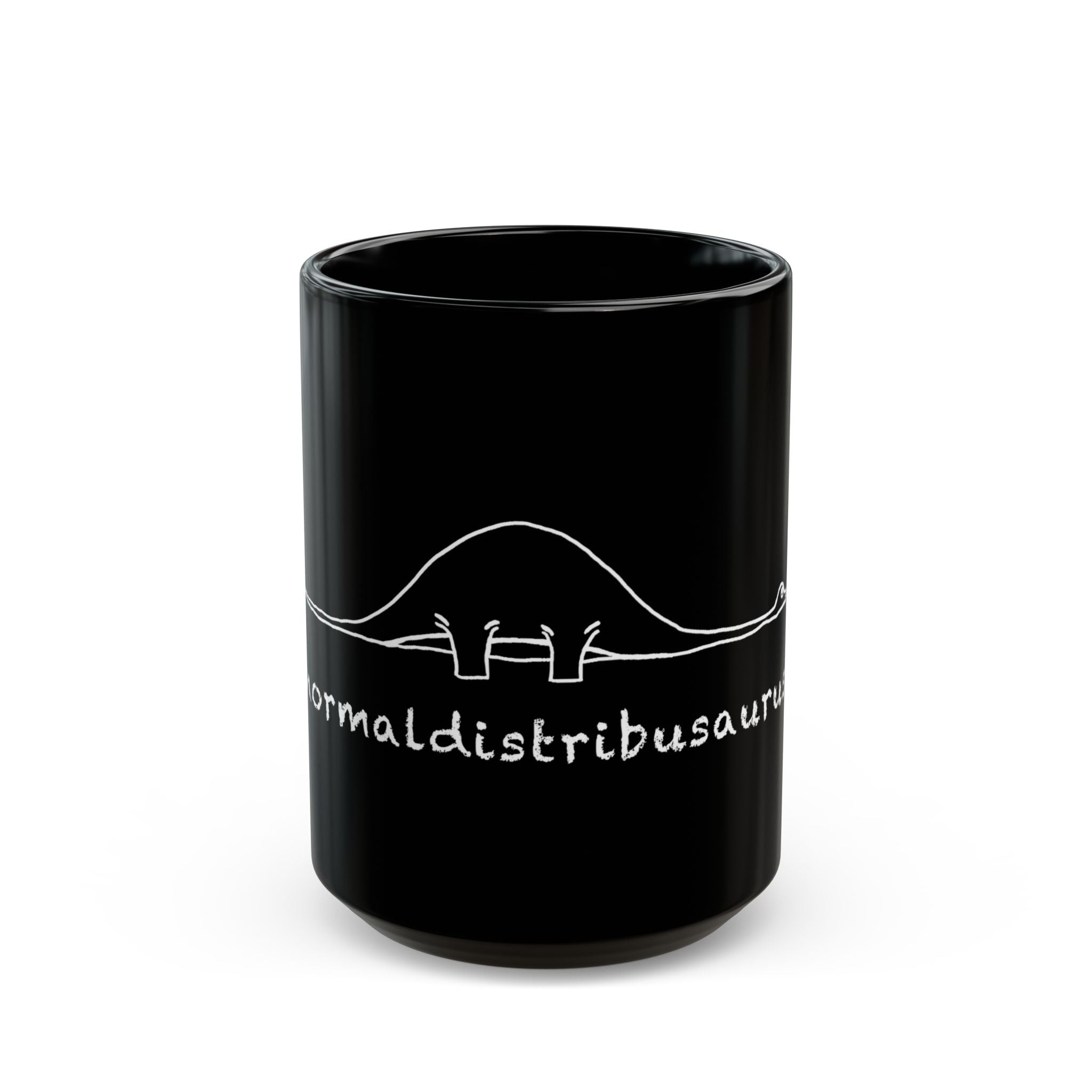 Math Statistics - Normaldistribusaurus - Black Glossy Mug
