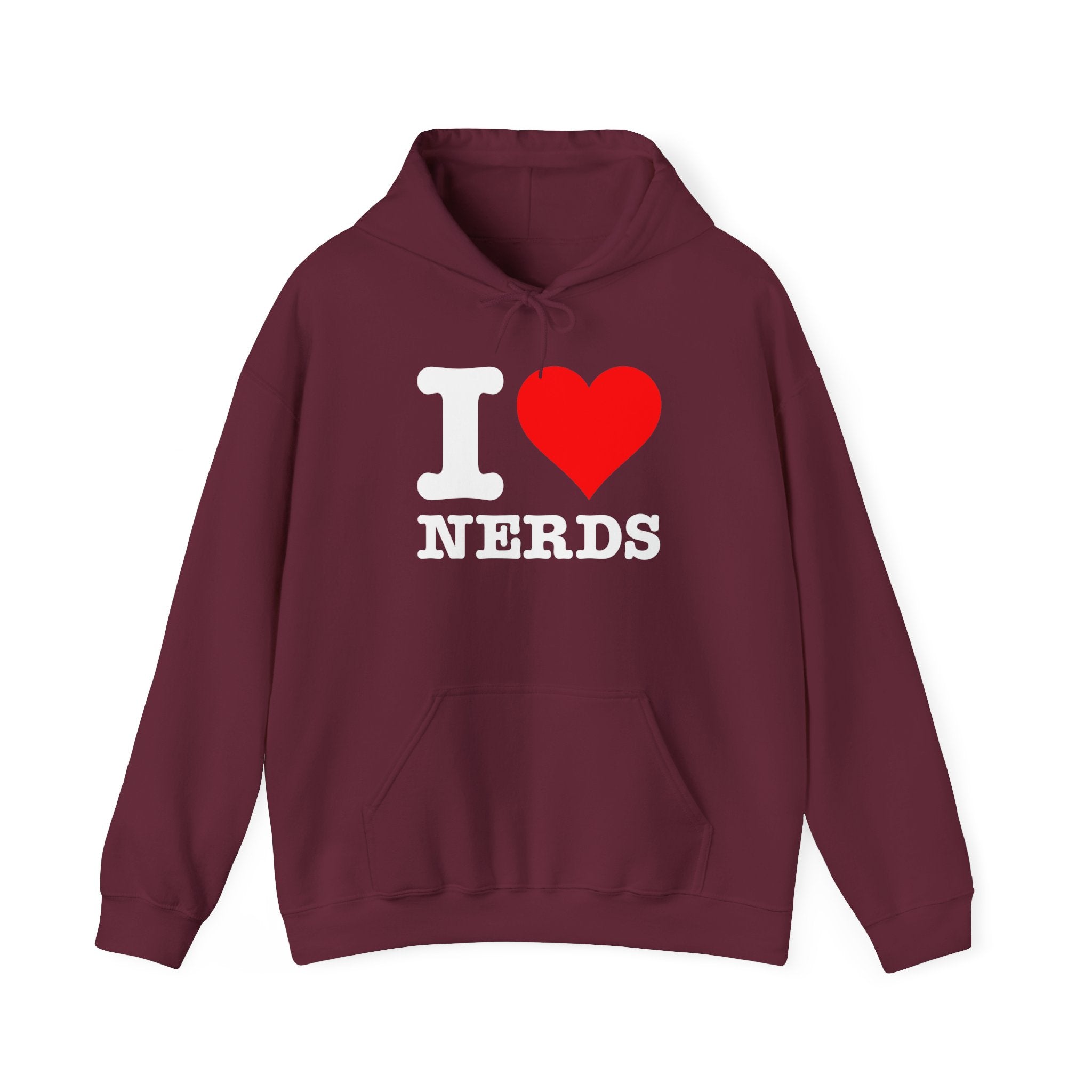 I Love Nerds Funny Cute I Heart Nerds - Unisex Hooded Sweatshirt