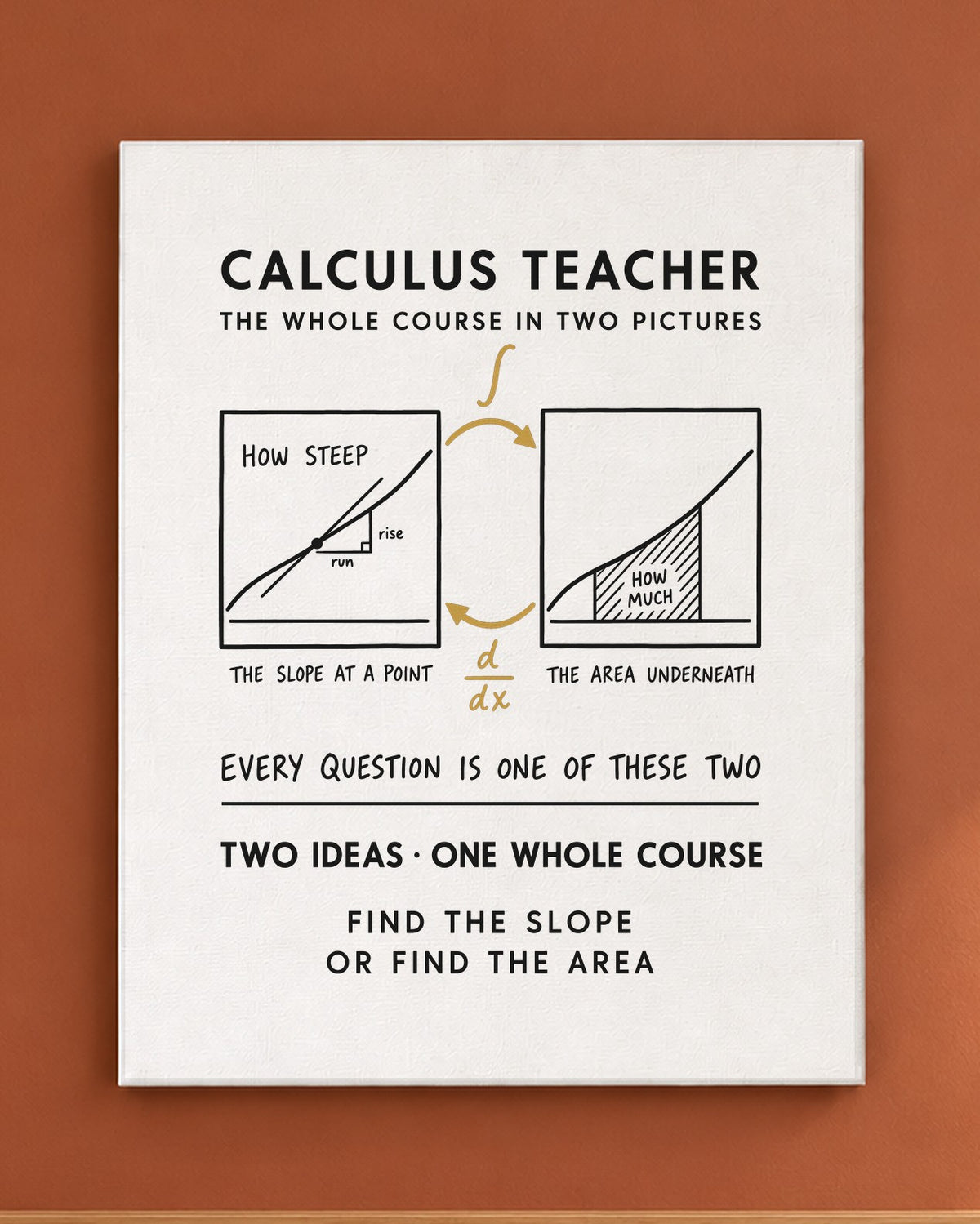 Calculus Teacher Canvas on a wall