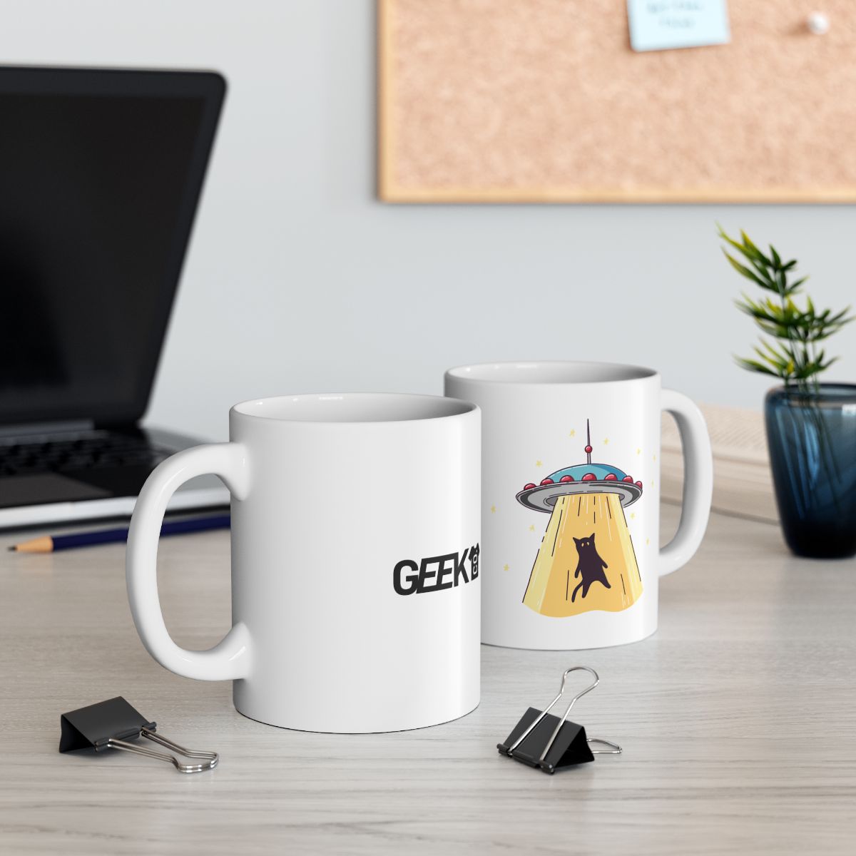 Cat UFO Abduction Mug context-2