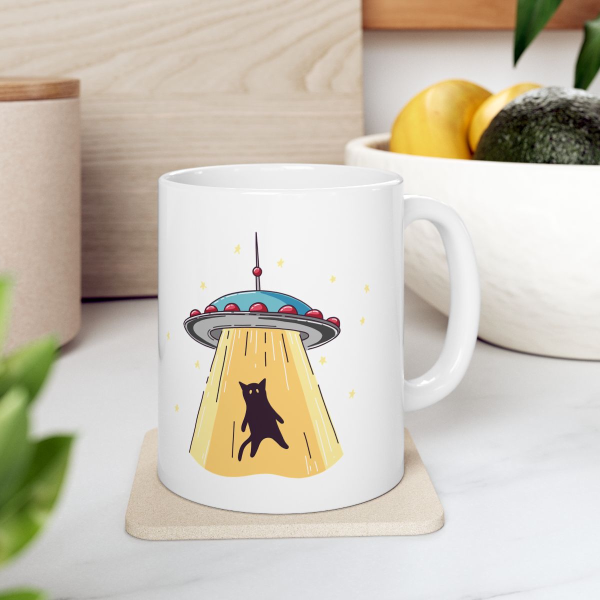 Cat UFO Abduction Mug context-4
