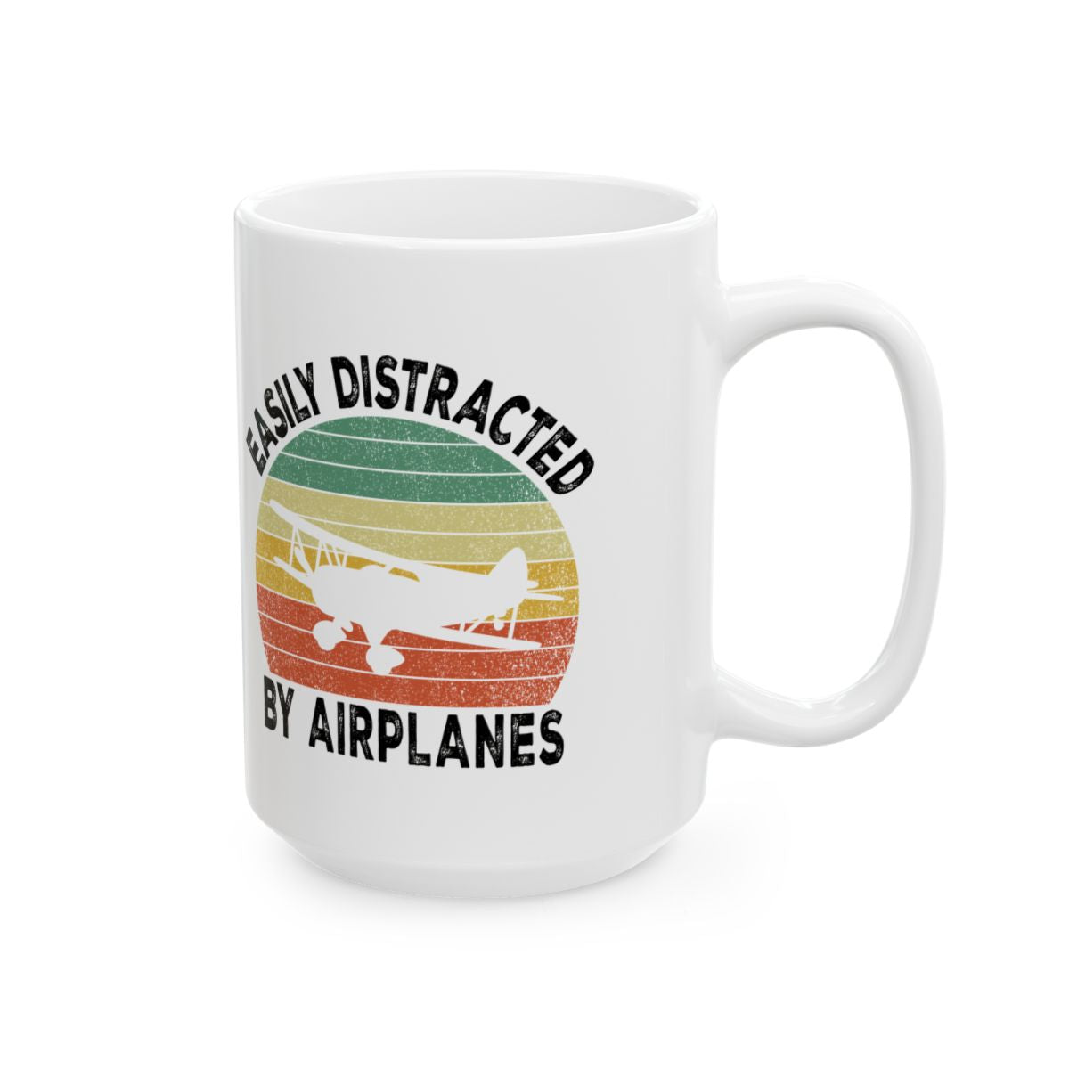 Easily Distracted By Airplanes Mug right #Size_15oz