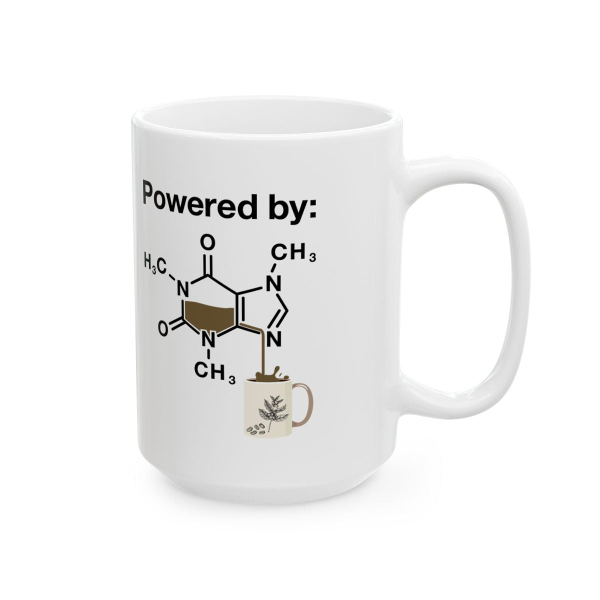Powered By Caffeine Mug right #Size_15oz