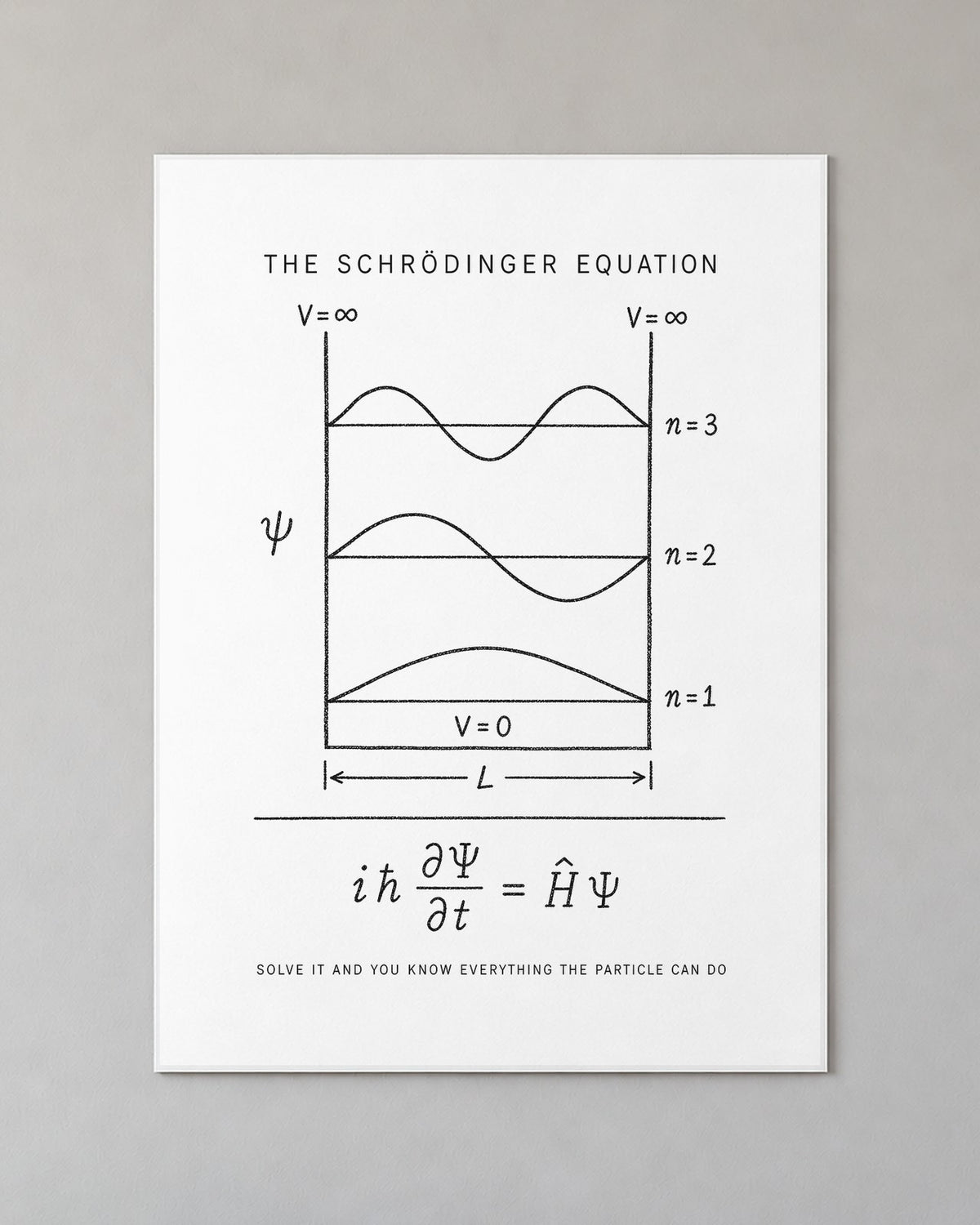 The Schrödinger Equation Poster on a wall