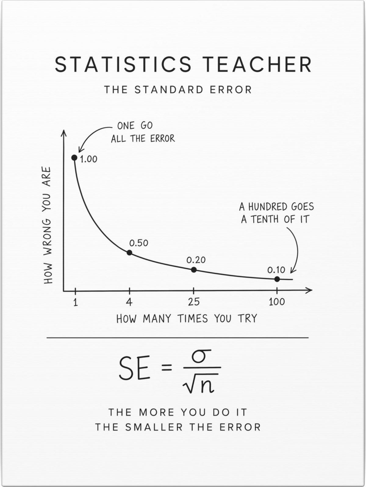 Statistics Teacher: The Standard Error Canvas front