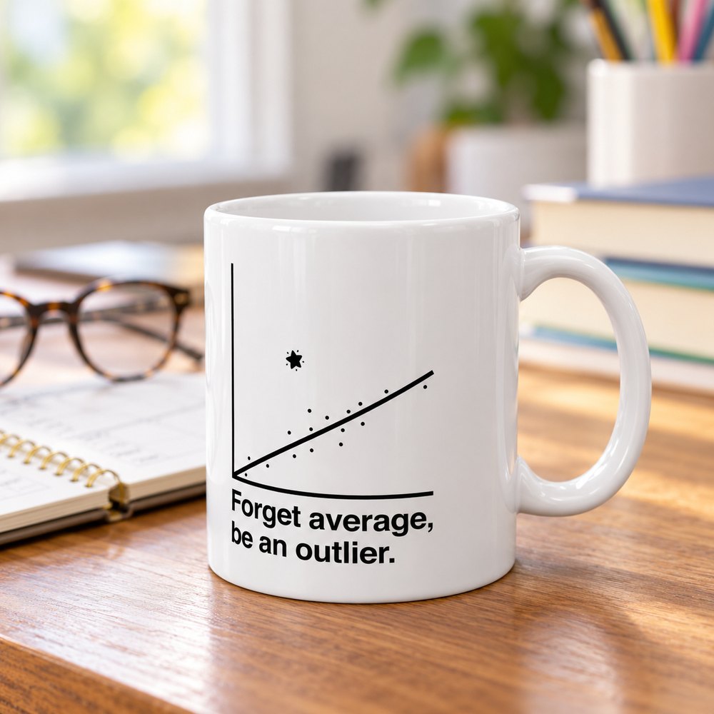 Forget Average Be An Outlier mug