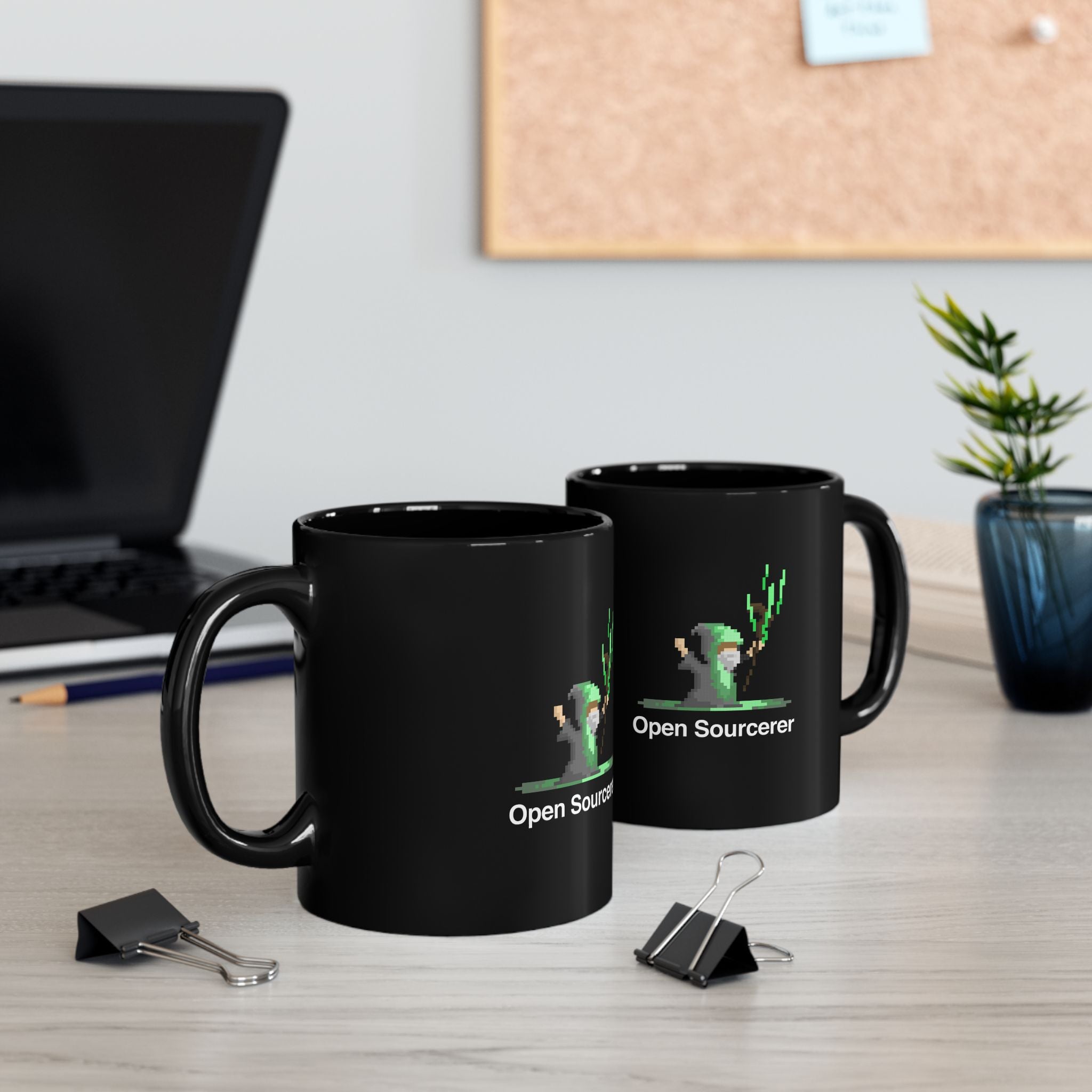 Open Sourcerer - Black Glossy Mug
