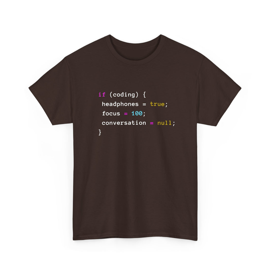 Coding With Headphones Javascript T-Shirt - Nerd Shirt - Regular Unisex Crewneck T-Shirt