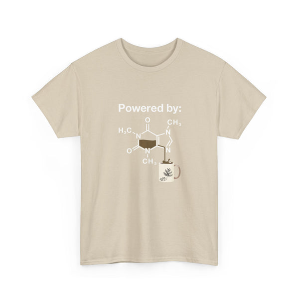 Powered By Caffeine Chemistry T-Shirt - Science Shirt - Regular Unisex Crewneck T-Shirt