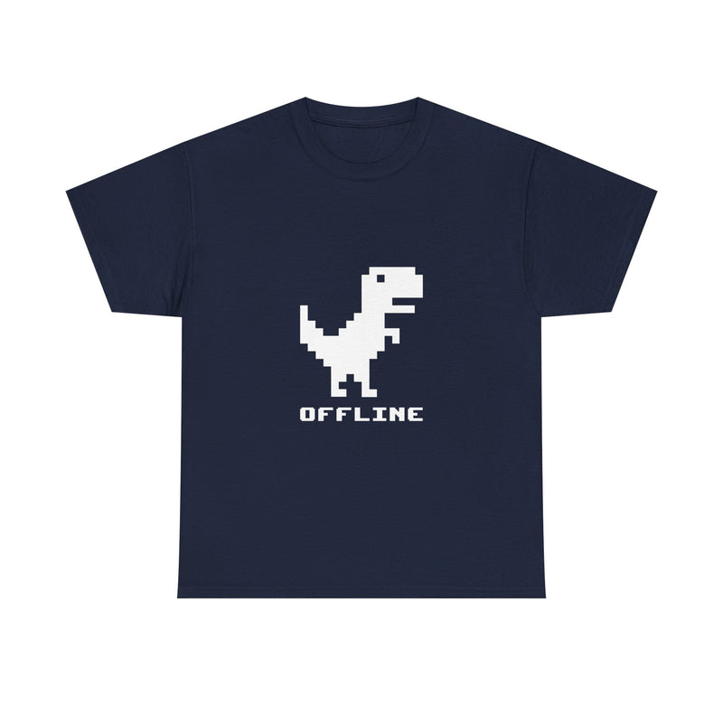Pixel Dinosaur T-Shirt, Offline Retro Dino Tee, 8-Bit Style Geek T-Shirt, Nerd Shirt, Vintage Gaming Shirt, Fun Tech Gift Apparel