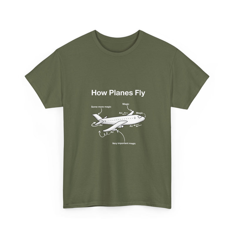Funny Airplane Magic T-Shirt, Aviation Humor Tee, Geek T-Shirt, Nerd Shirt, Flight Lover Gift, Airplane Diagram Top, Sarcastic Travel Shirt