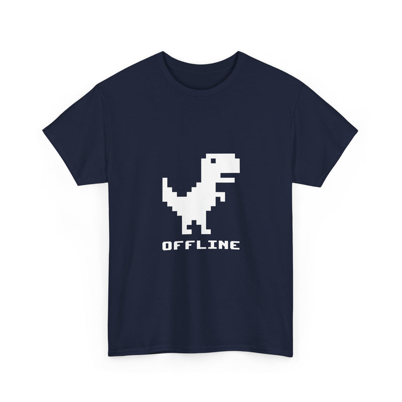 Pixel Dinosaur T-Shirt, Offline Retro Dino Tee, 8-Bit Style Geek T-Shirt, Nerd Shirt, Vintage Gaming Shirt, Fun Tech Gift Apparel