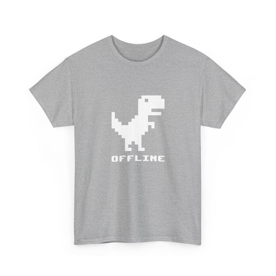 Offline - Pixelated Dinosaur Error Message - Regular Unisex Crewneck T-Shirt