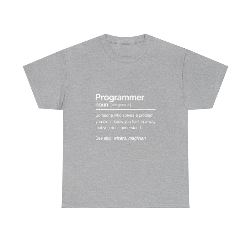 Programmer Definition T-shirt, Geek T-Shirt, Nerd Shirt, Coding Humor Tee, IT Gift, Tech Lover Apparel, Funny Programmer Shirt