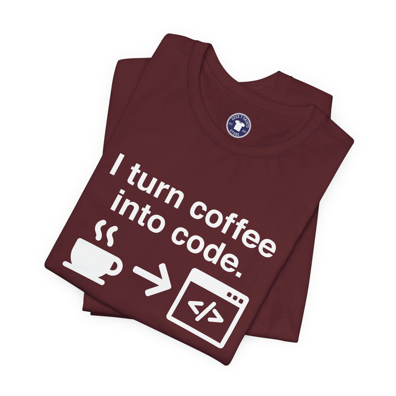 I Turn Coffee Into Code - Coder Shirt - Premium Unisex Crewneck T-Shirt
